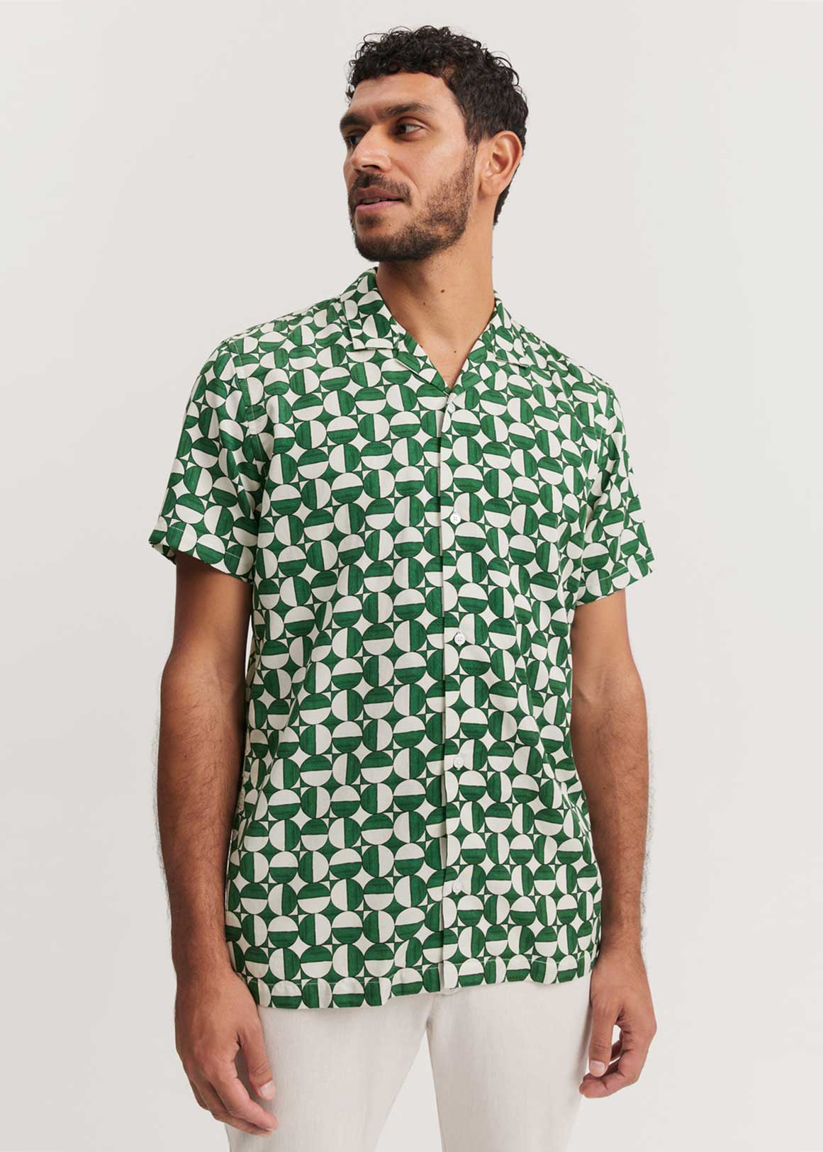 Regular Fit Abstract Tencel Shirt | Woolworths.co.za