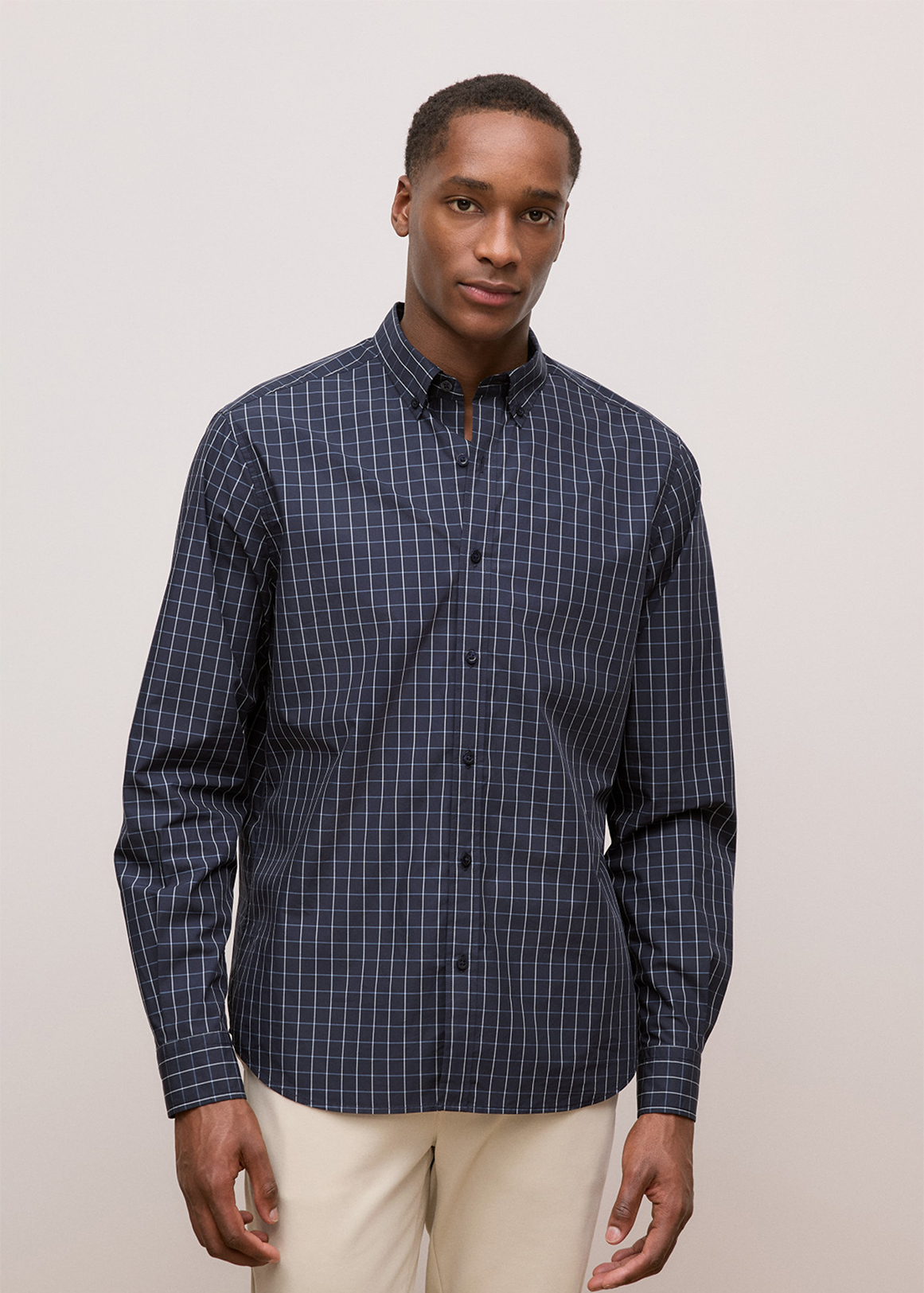 Regular Fit Cotton Poplin Check Shirt