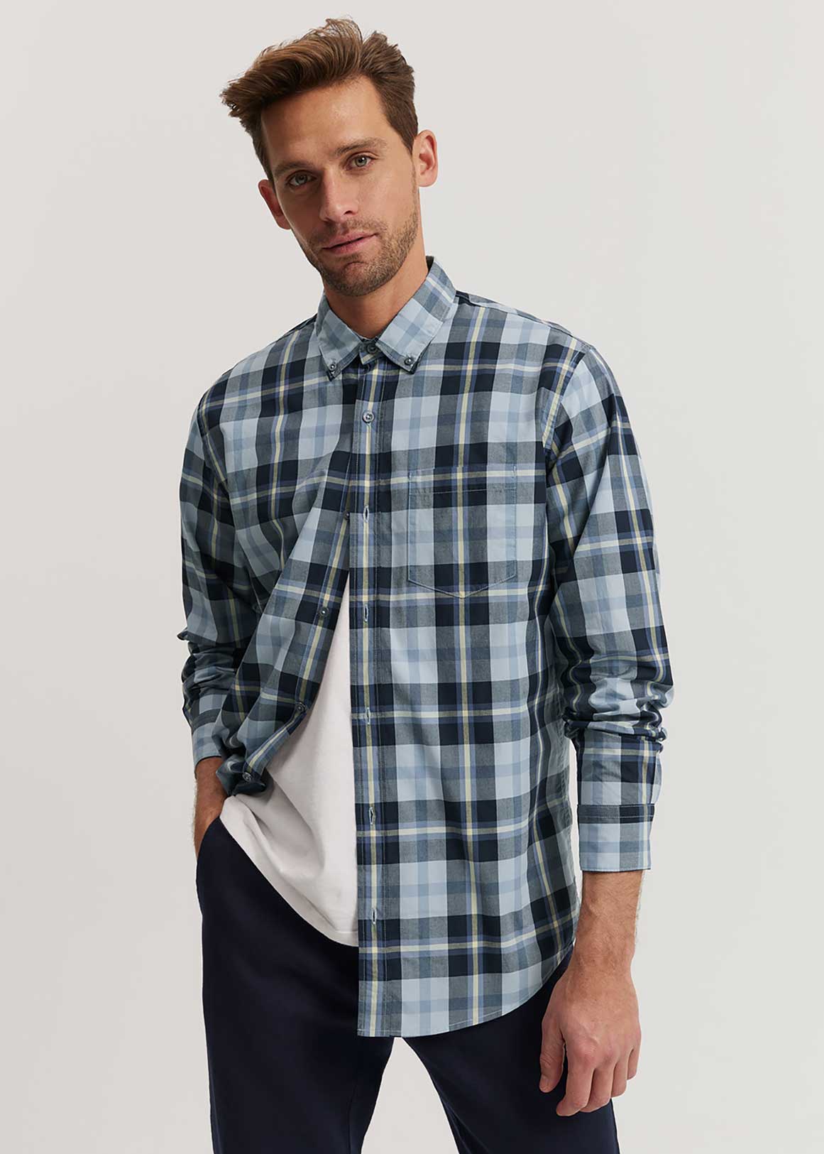 Regular Fit Cotton Poplin Check Shirt | Woolworths.co.za