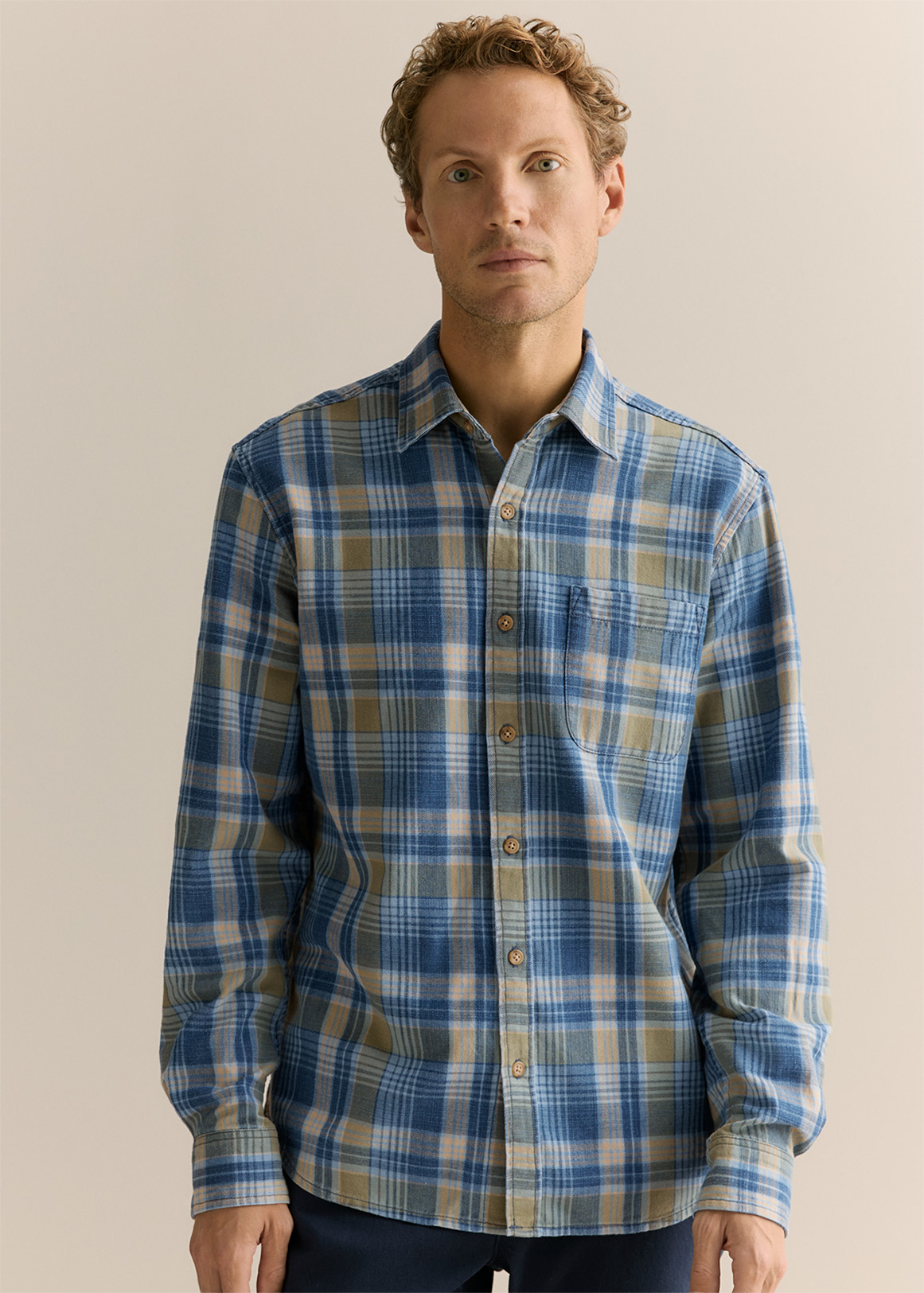 Regular Fit Cotton Slub Check Shirt
