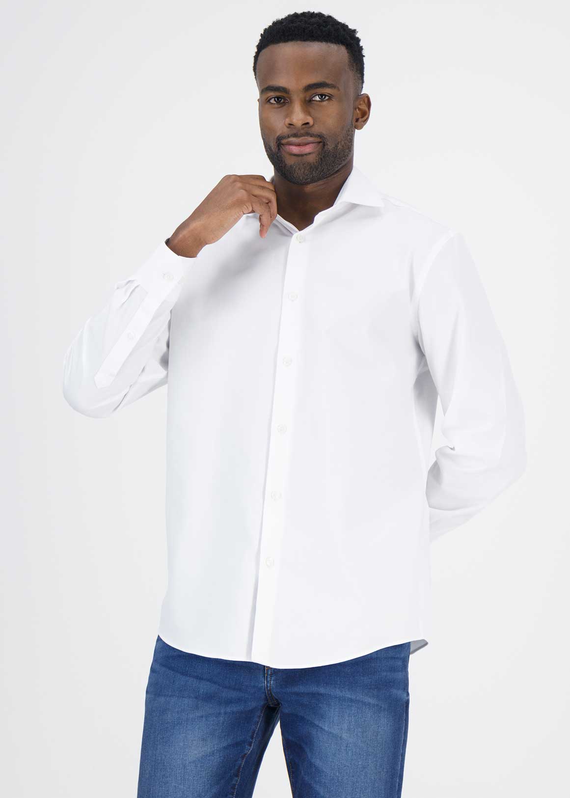 Regular Fit Cotton White Long Sleeve Shirt | Woolworths.co.za