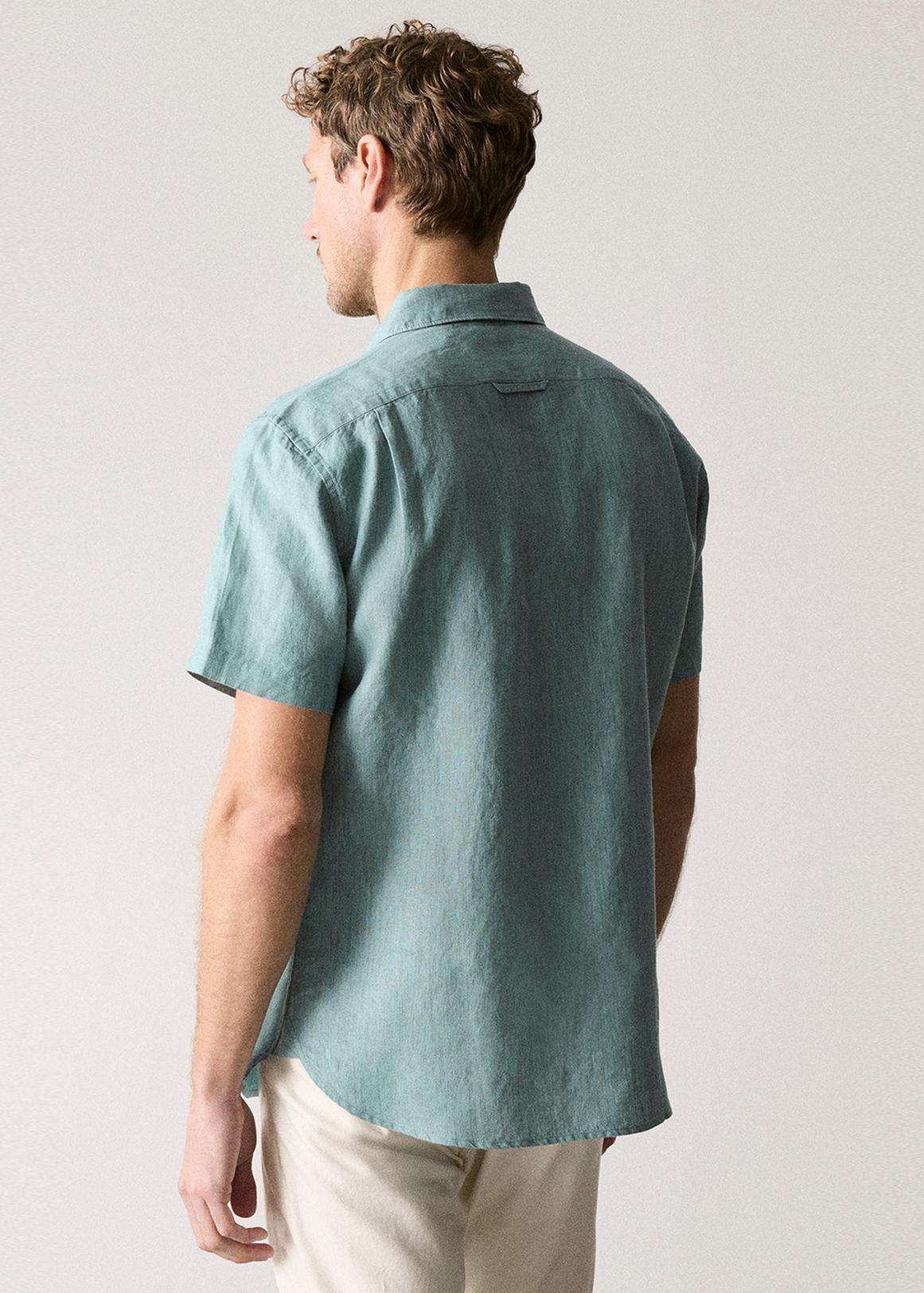 Sahara Regular Fit Delave Linen Short Sleeve Shirt - MEN Shirts