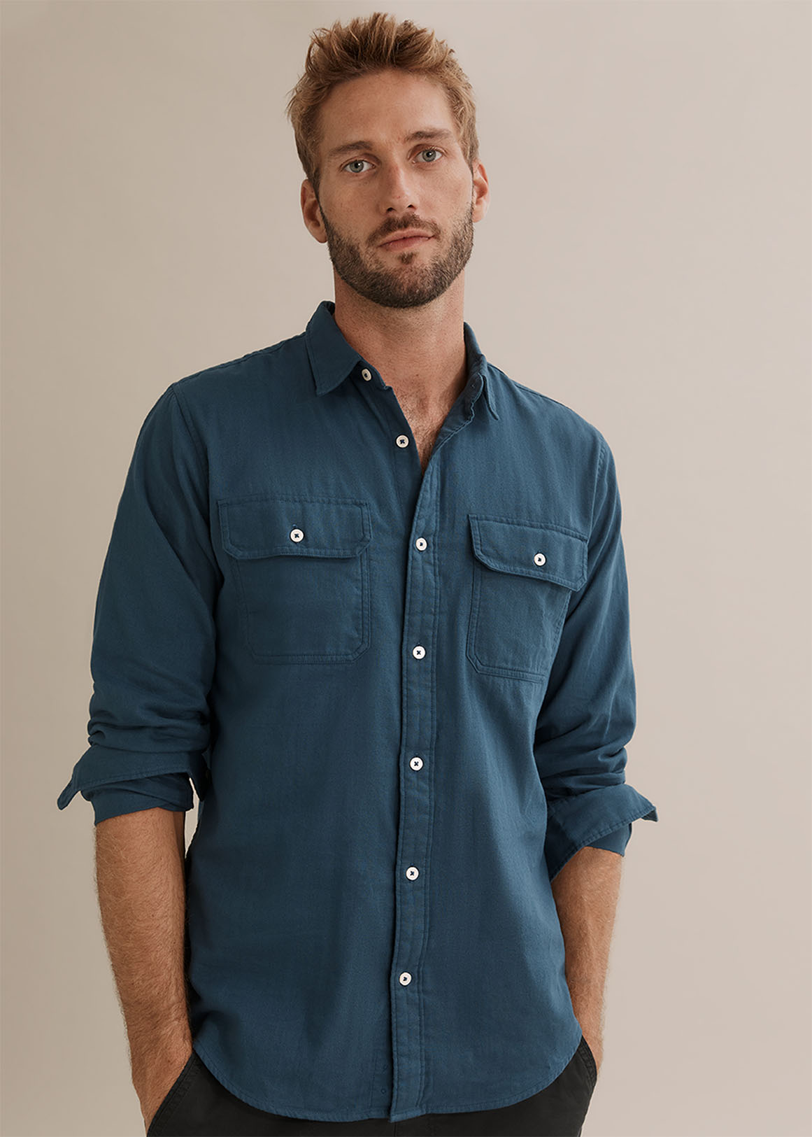 Regular Fit Double Cloth Shirt | Woolworths.co.za