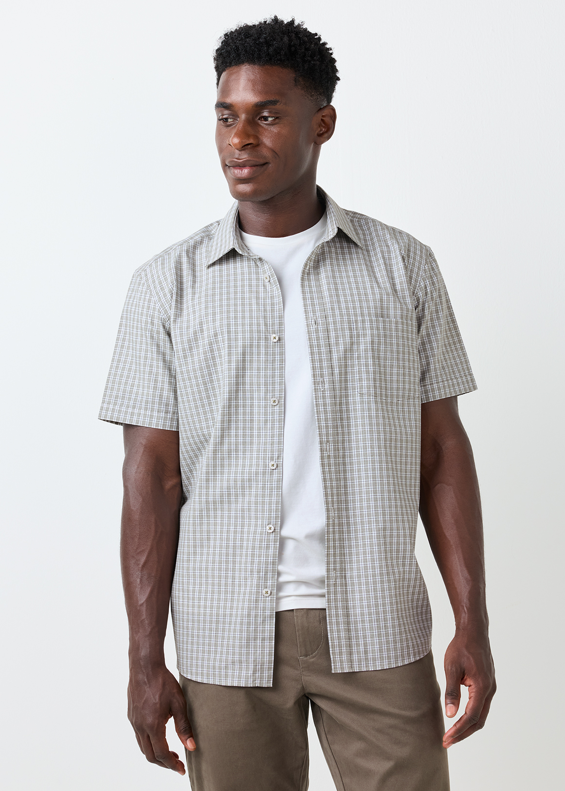 Regular Fit Easy Care Cotton Blend Check Shirt