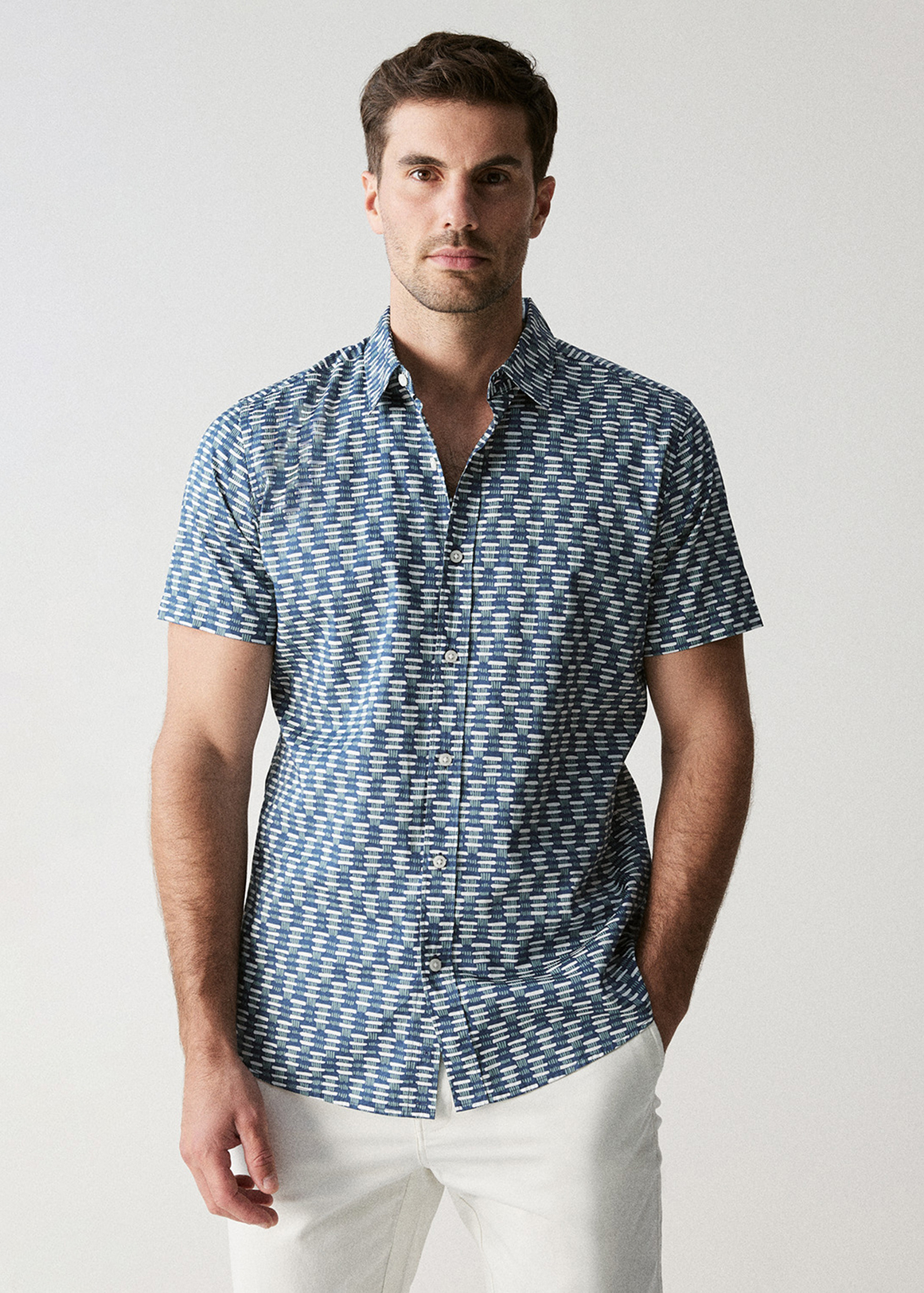 Regular Fit Etched Print Short Sleeve Shirt | Woolworths.co.za