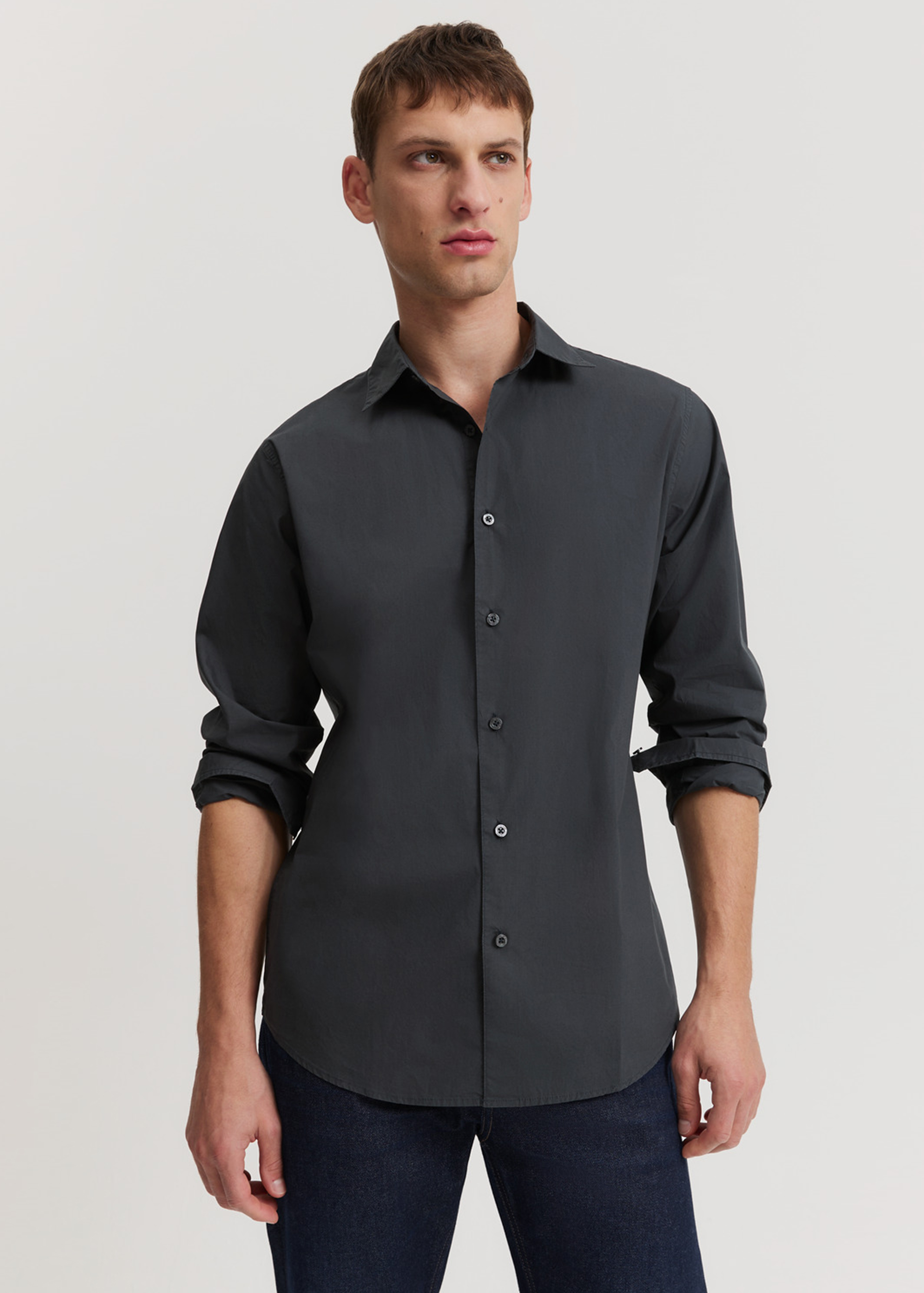 Regular Fit Garment Dyed Poplin Shirt | Woolworths.co.za