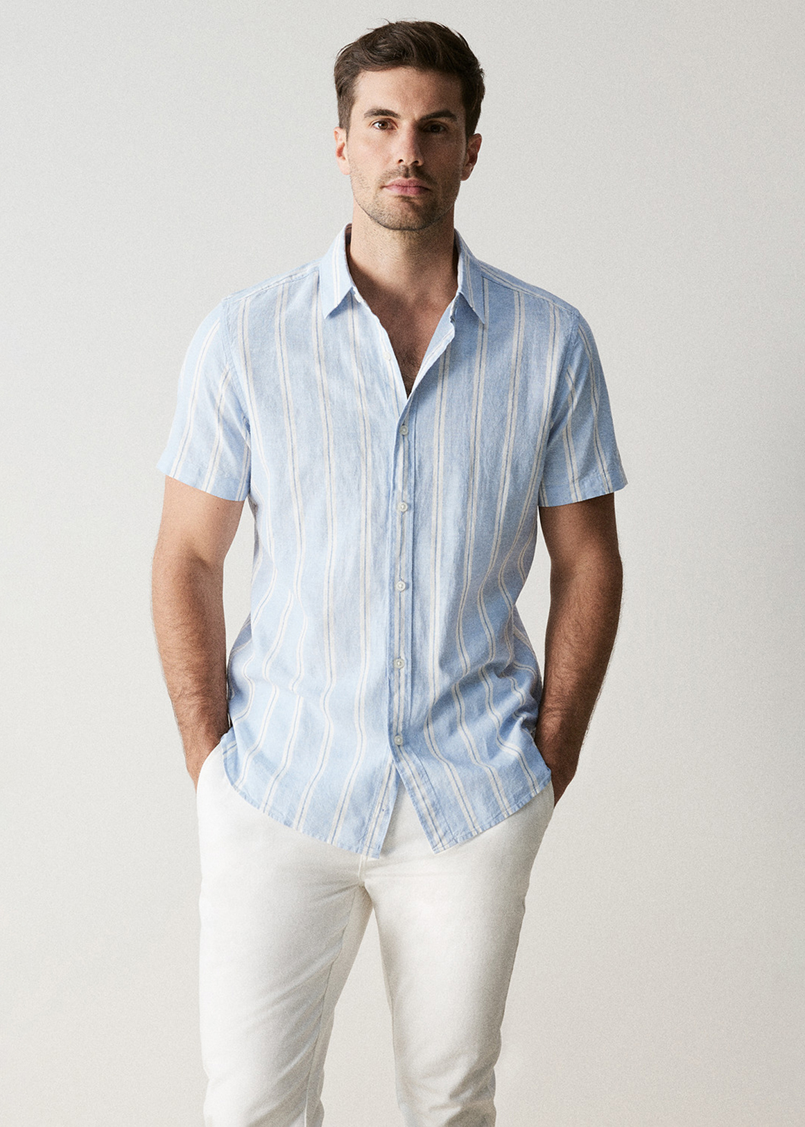 Regular Fit Linen Cotton Stripe Shirt | Woolworths.co.za