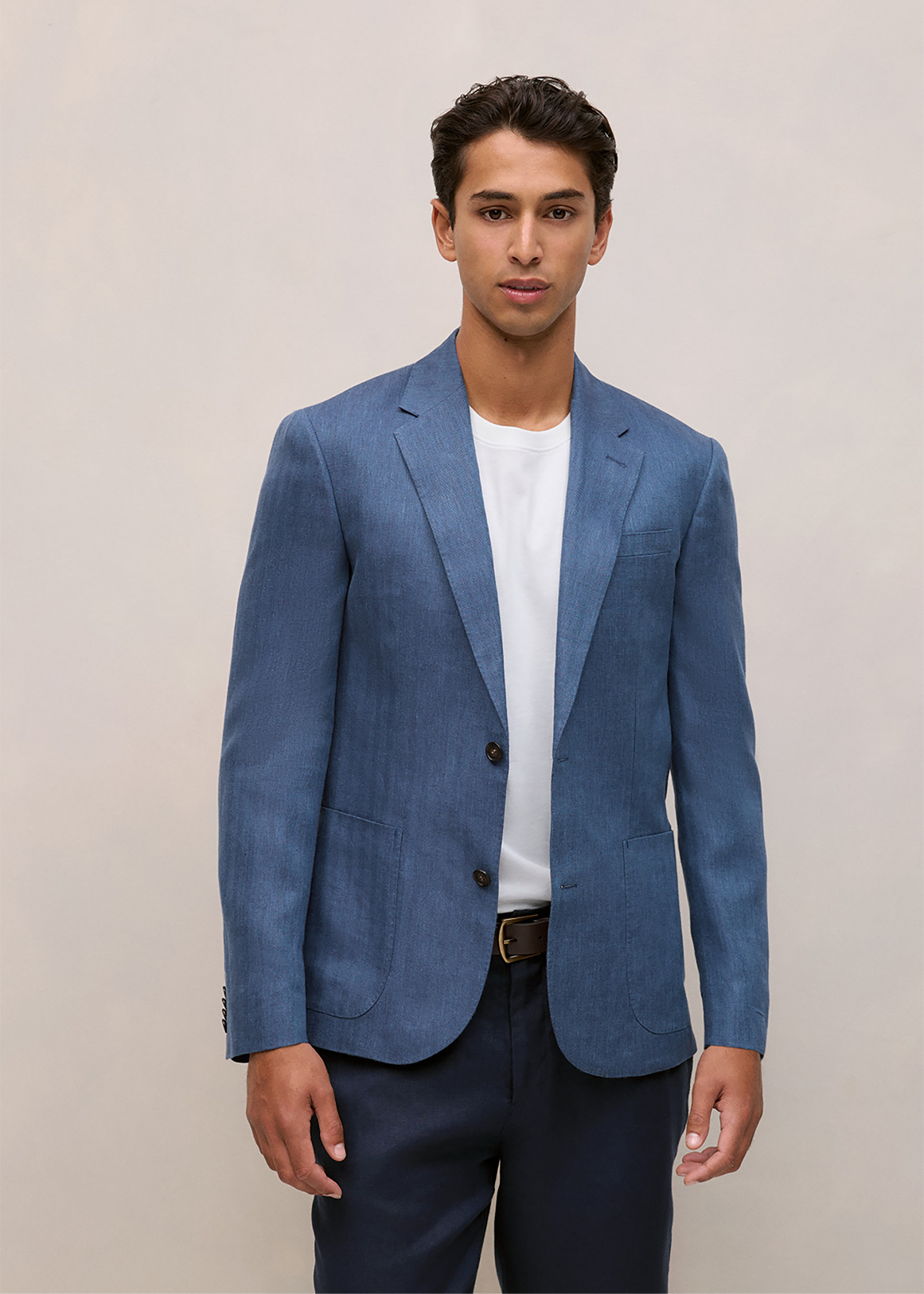 Regular Fit Linen Herringbone Blazer