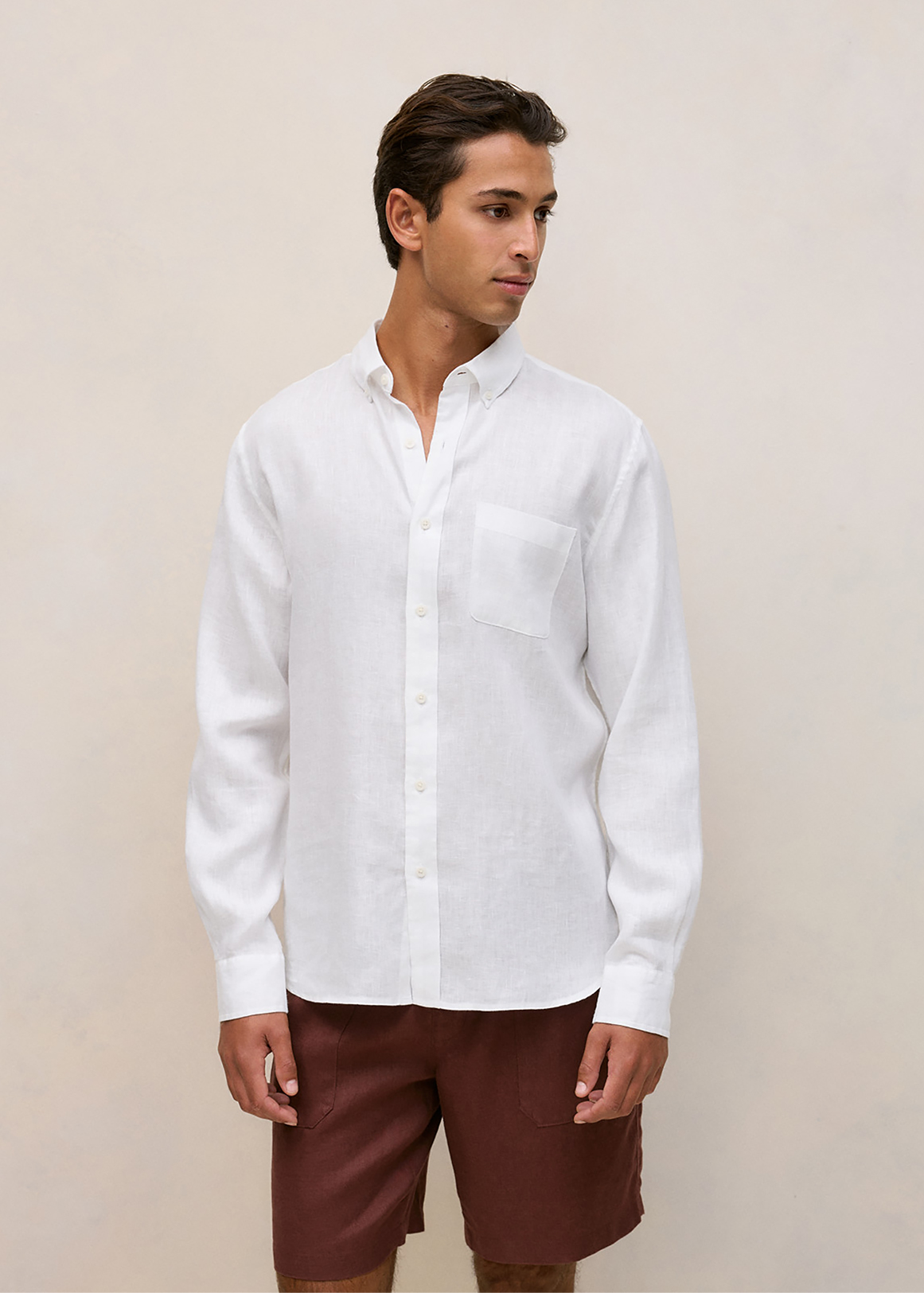 Regular Fit Linen Long Sleeve Shirt
