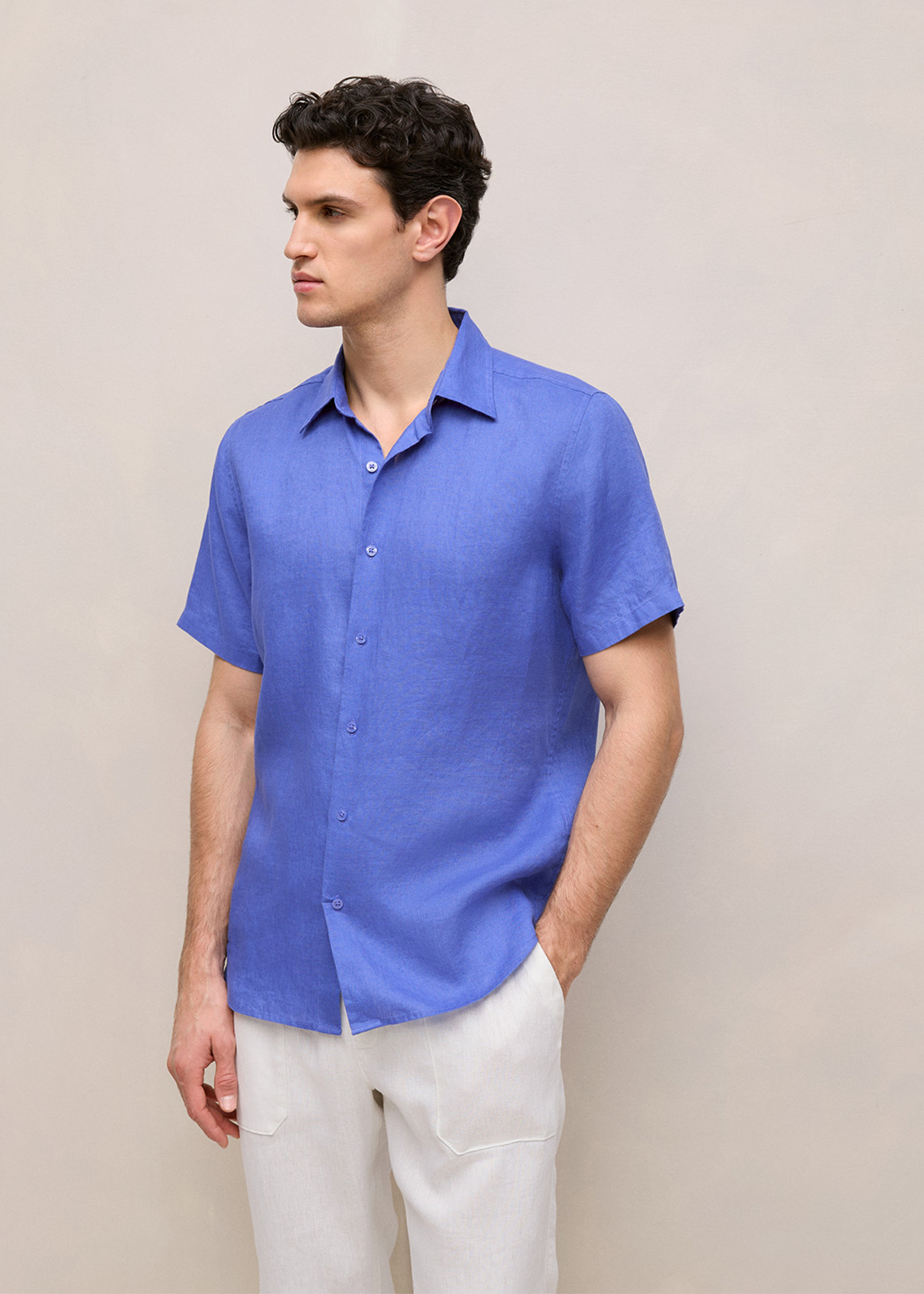 Regular Fit Linen Short Sleeve Shirt