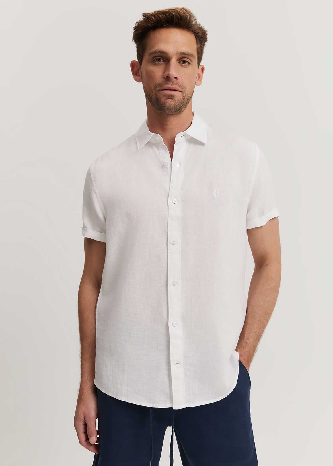 Regular Fit Organically Grown Linen Short Sleeve Shirt | Woolworths.co.za