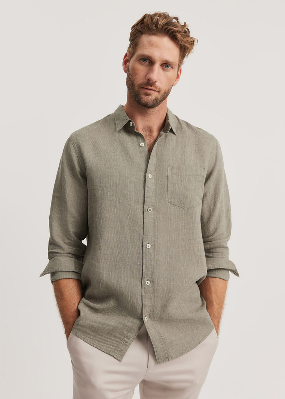 Regular Fit Organically Grown Linen Textured Shirt | Woolworths.co.za
