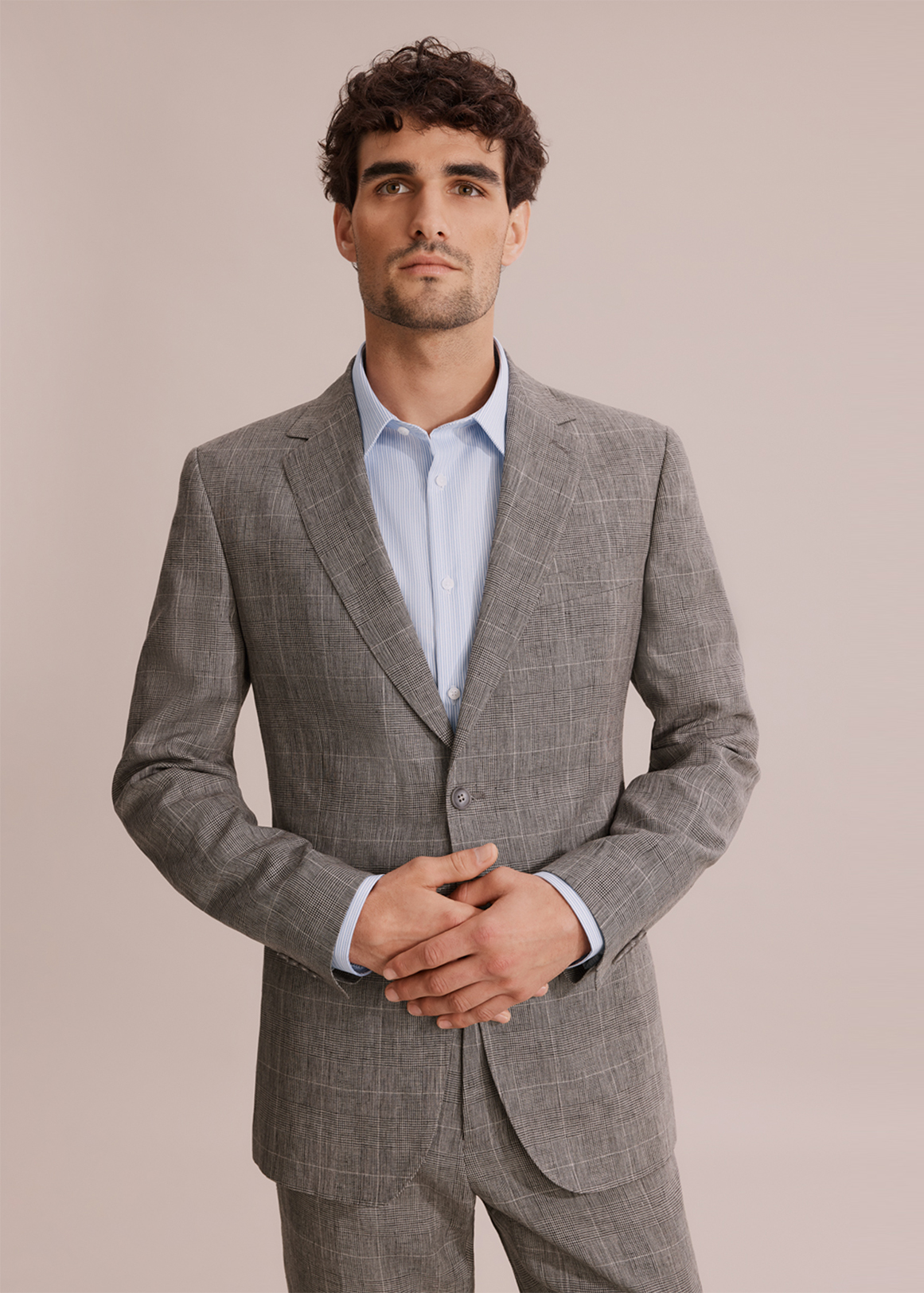 Regular Fit Prince Of Wales Linen Blazer | Woolworths.co.za