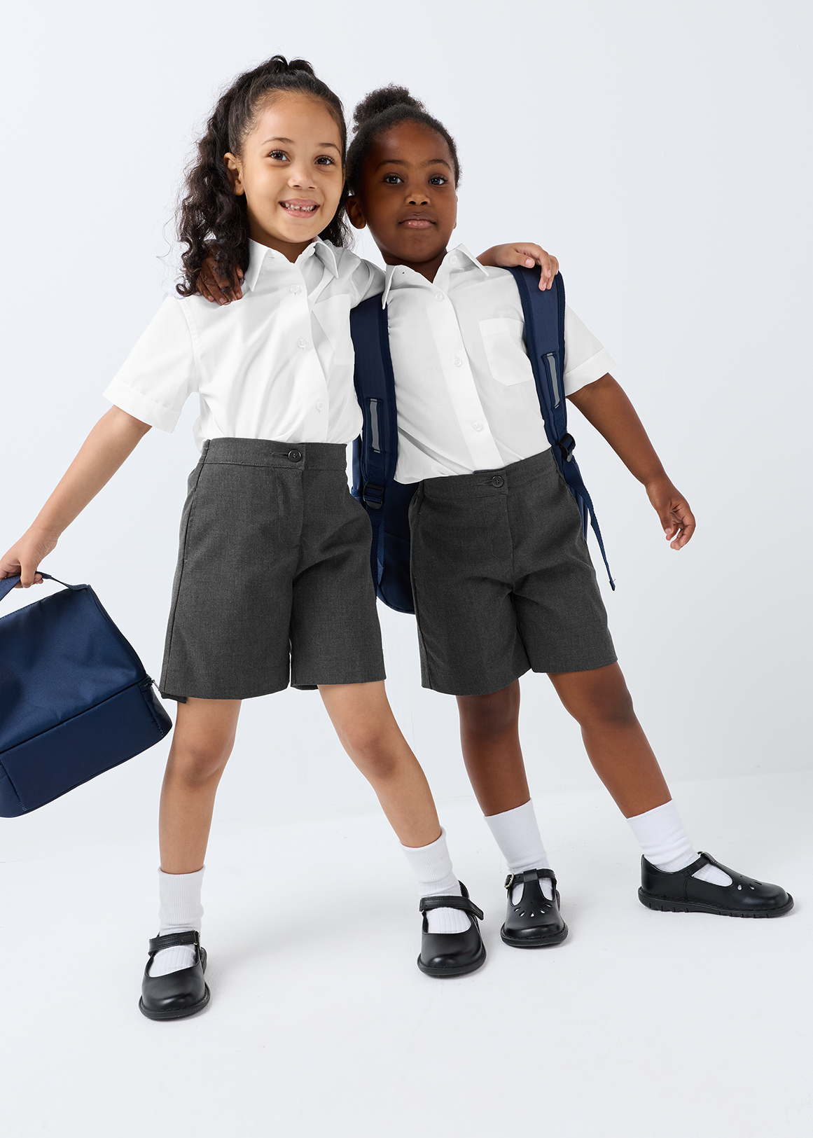 Regular Fit Short Sleeve Girls School Shirts 2 Pack