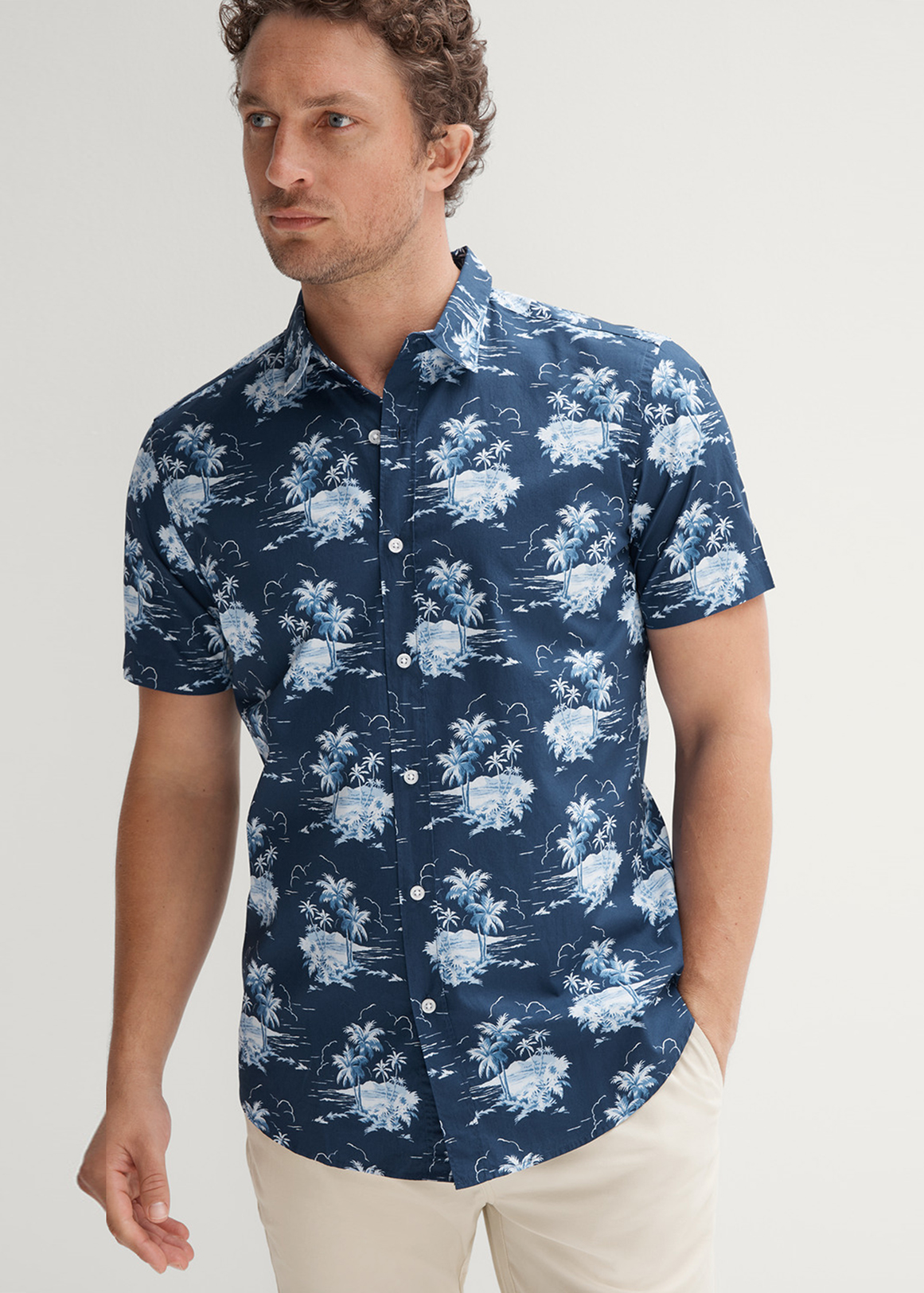 Regular Fit Vintage Palm Short Sleeve Shirt | Woolworths.co.za