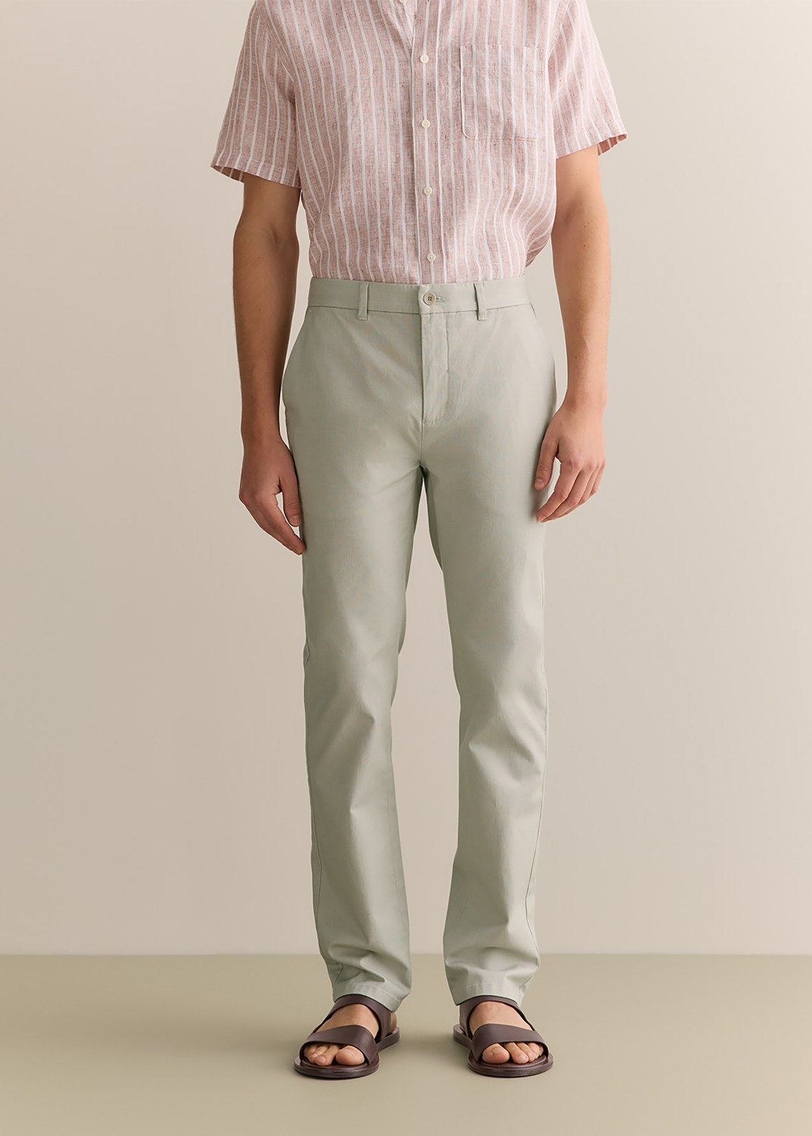 Regular Fit Yarn Dyed Cotton Dobby Chino