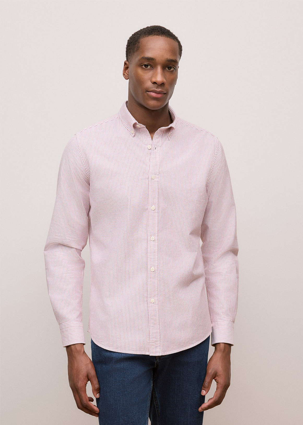 Regular Fit Yarn Dyed Stripe Oxford Shirt