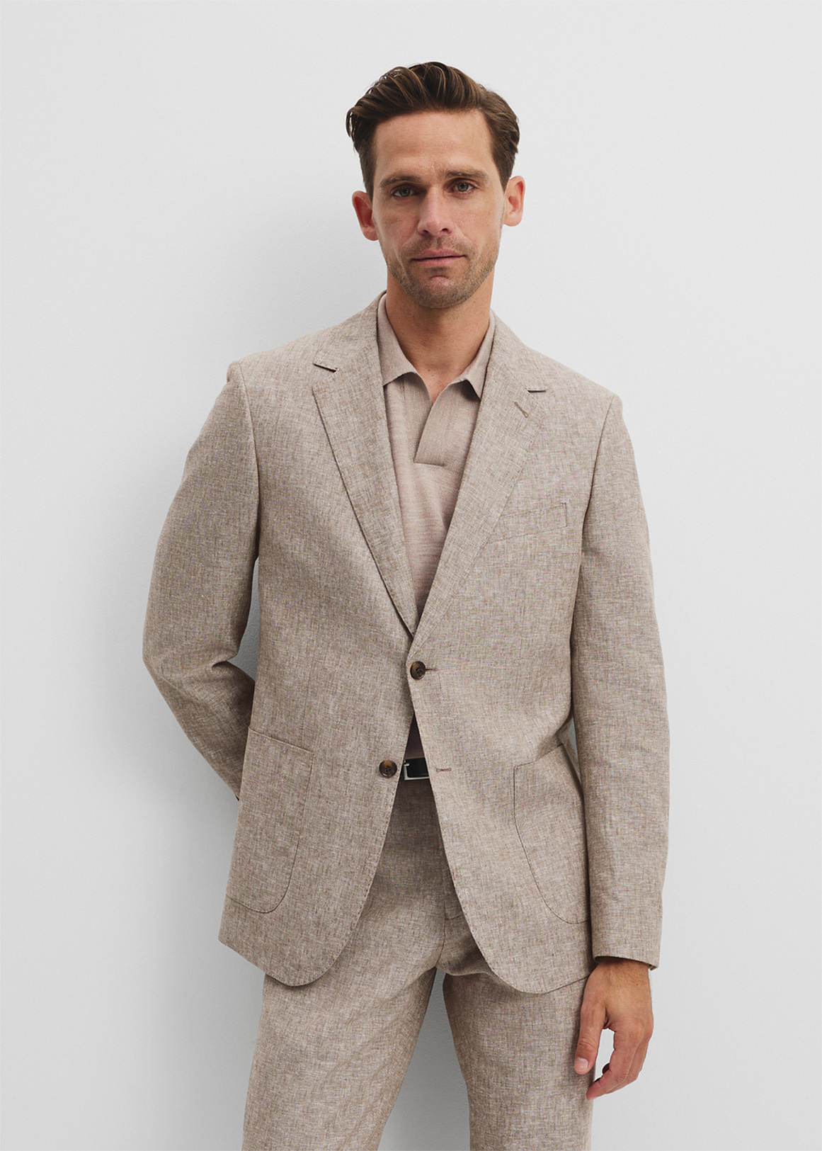 Regular Linen Cotton Textured Jacket