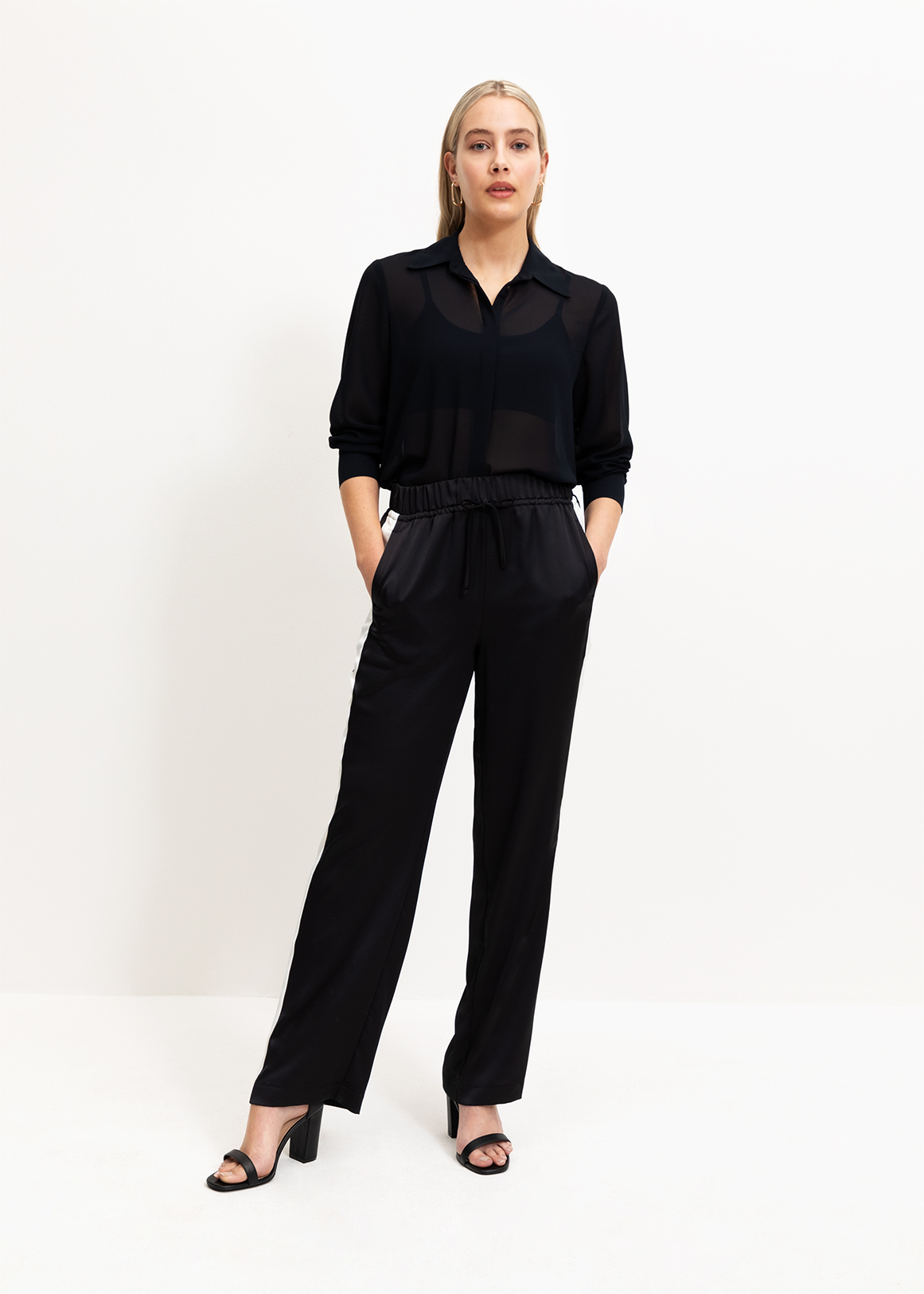 Relaxed Striped Satin Pants | Woolworths.co.za