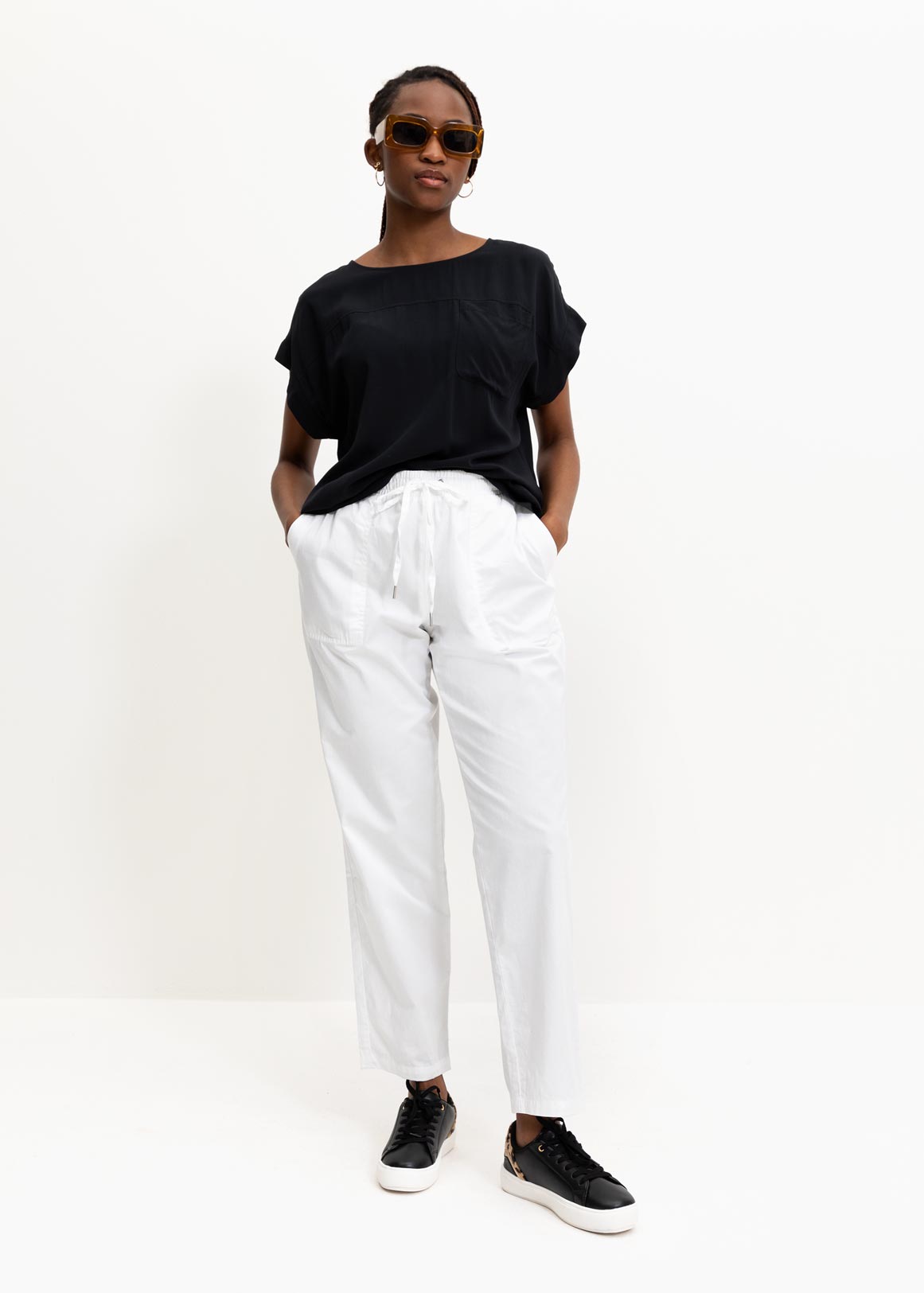 Relaxed Tapered Cotton Utility Pants | Woolworths.co.za