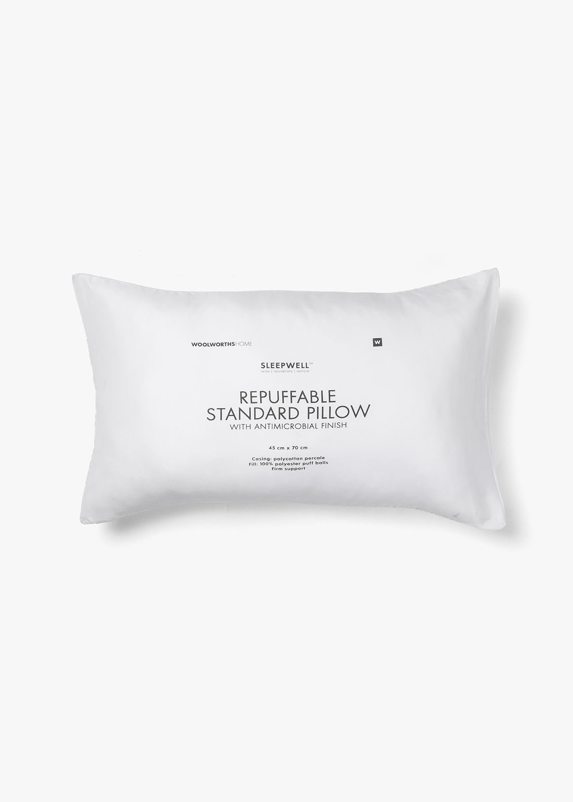 Repuffable Hypoallergenic Firm Support Standard Pillow