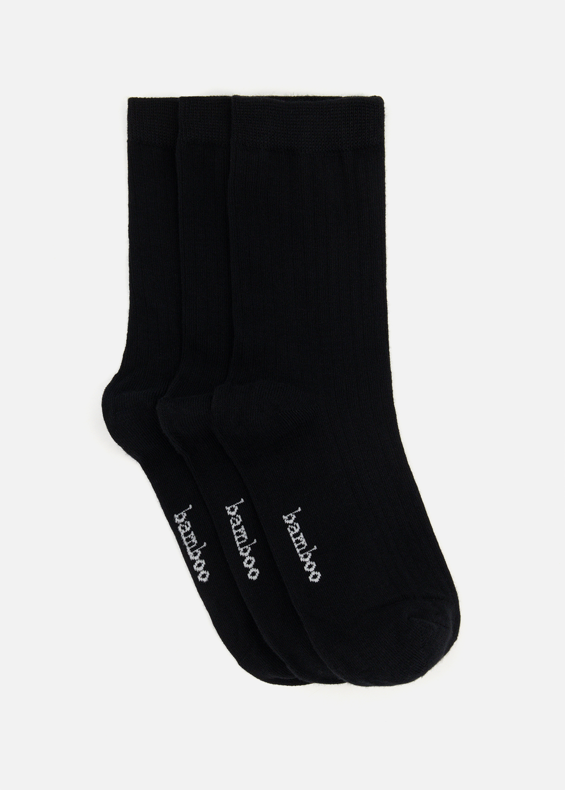 Rib Crew Bamboo Rich Socks 3 Pack