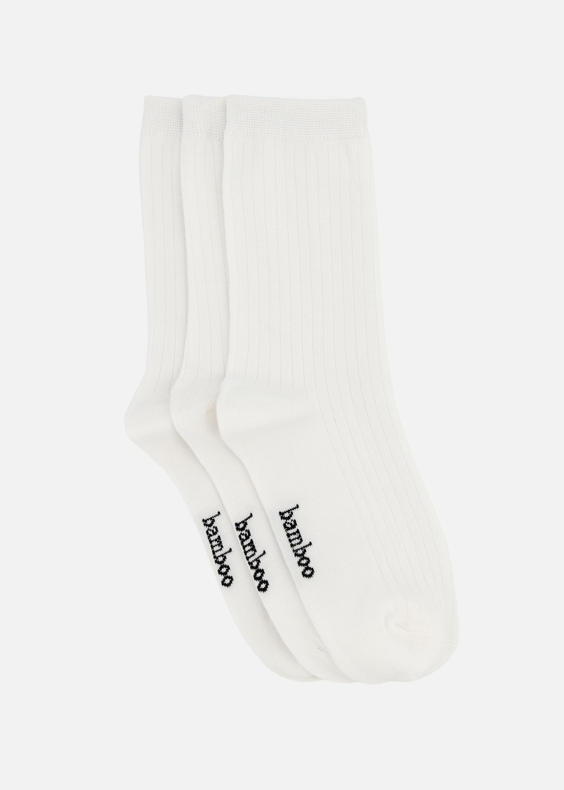 Rib Crew Bamboo Rich Socks 3 Pack