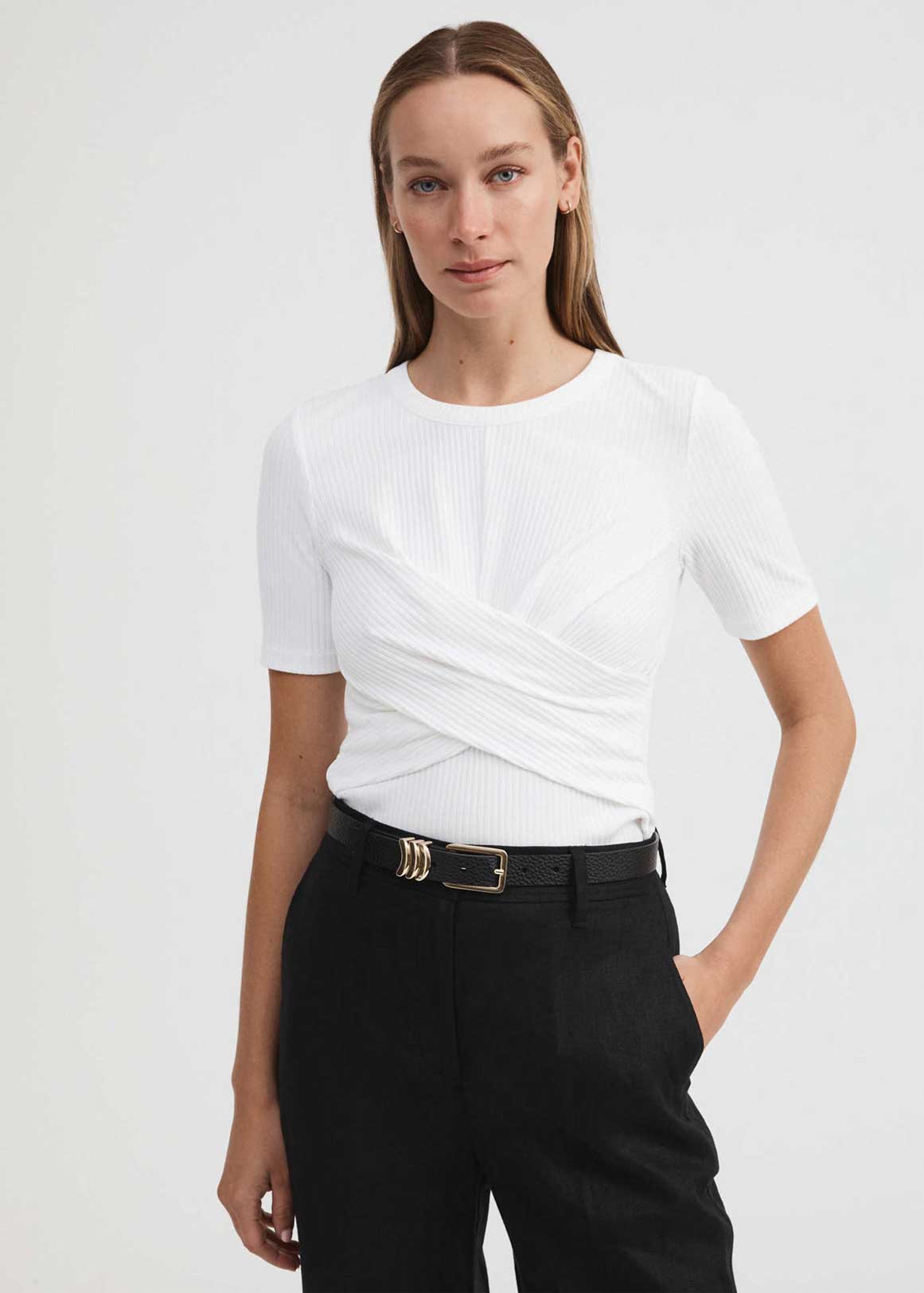 Rib Cross Front Top | Woolworths.co.za