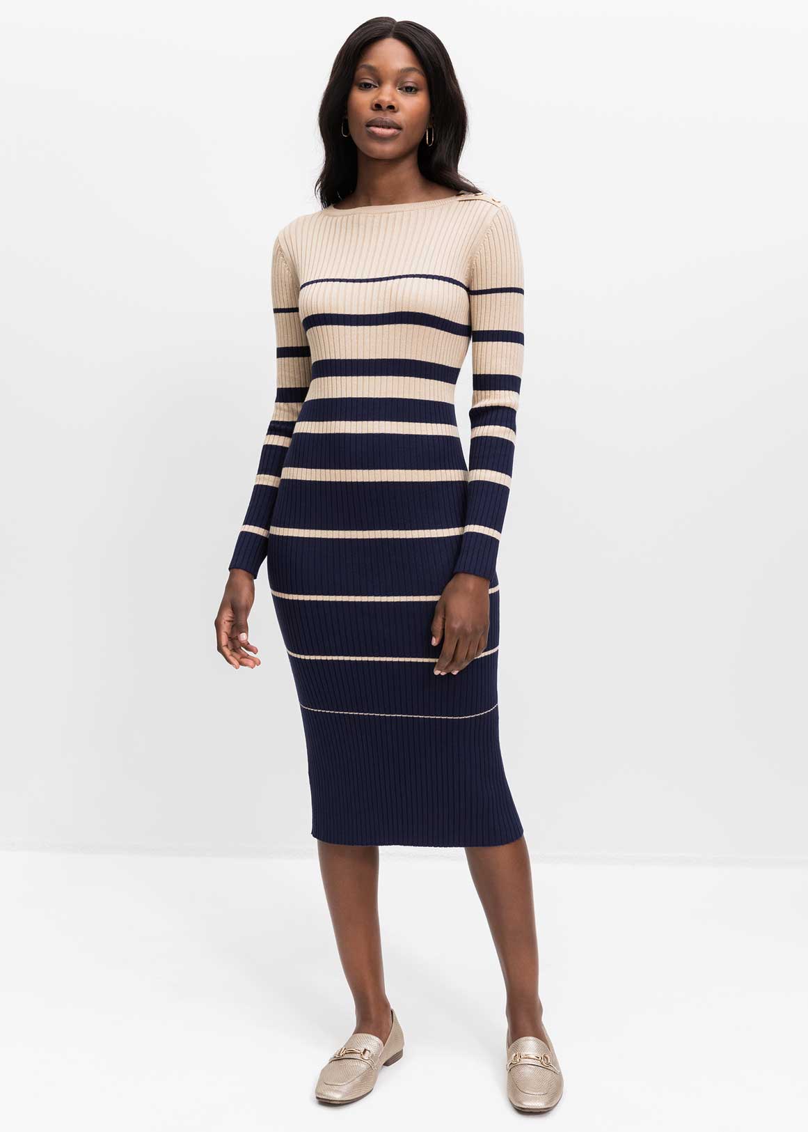 Ribbed Boatneck Knit Dress | Woolworths.co.za