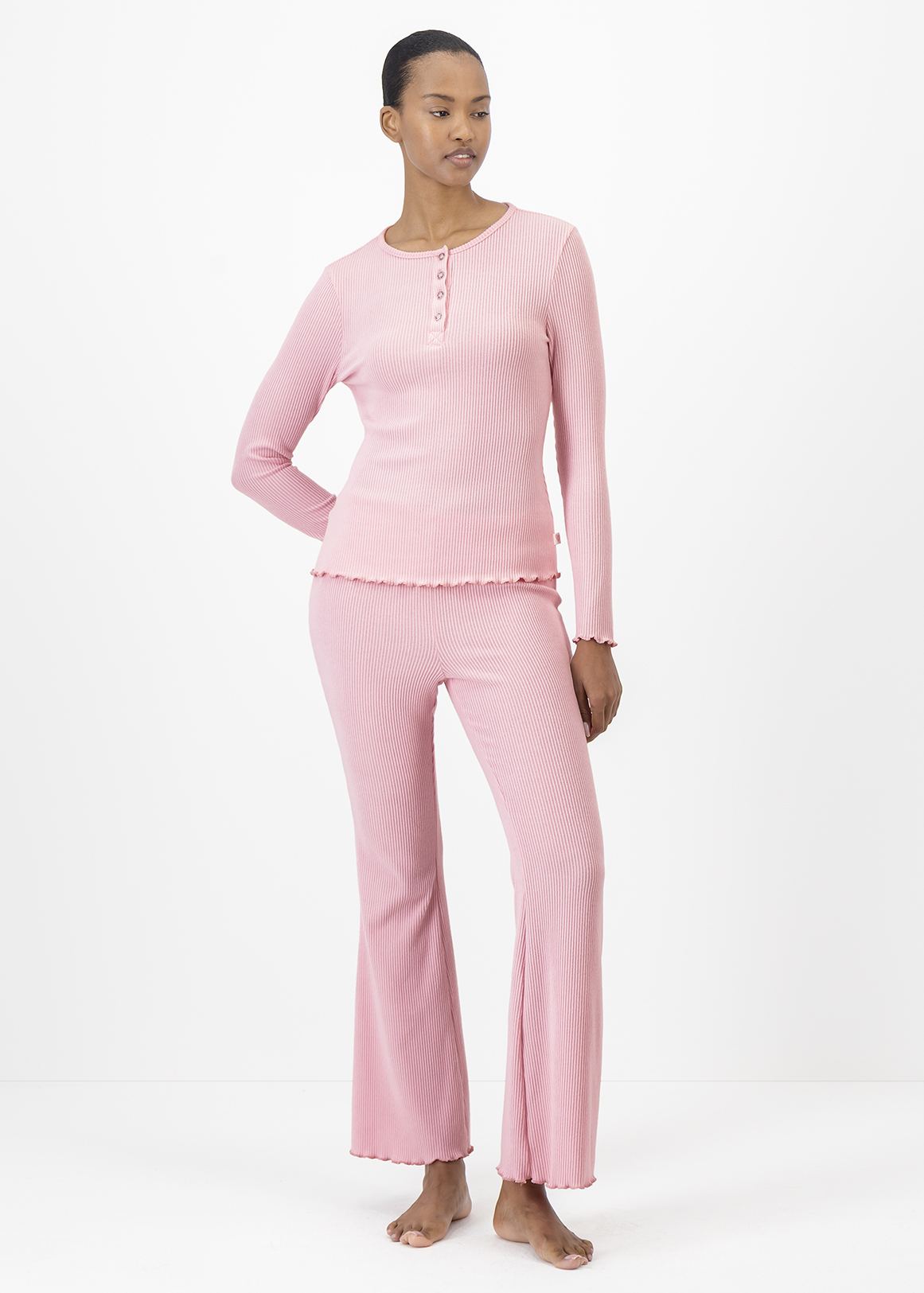 Ribbed Button Up Pyjamas