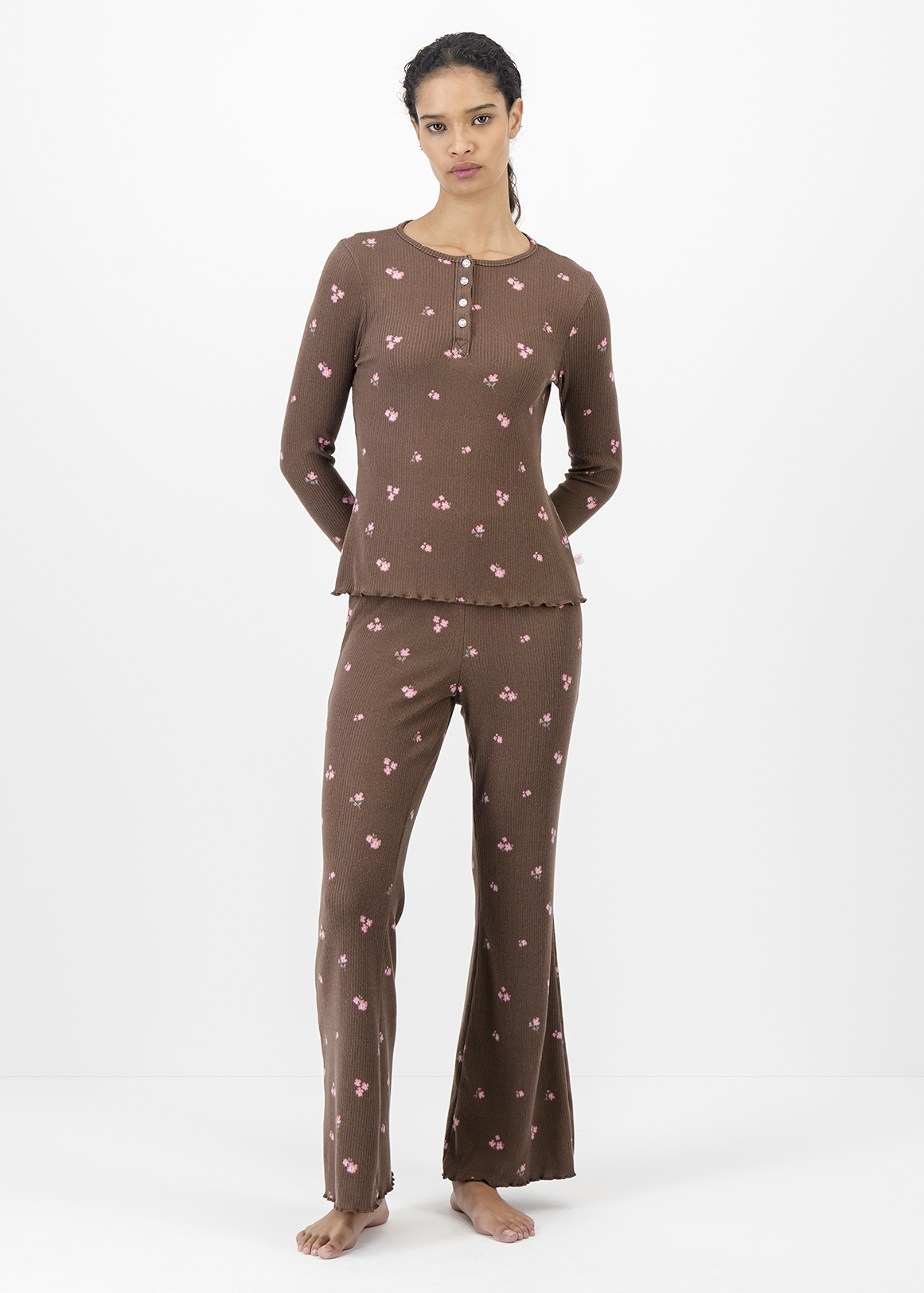 Ribbed Button Up Pyjamas