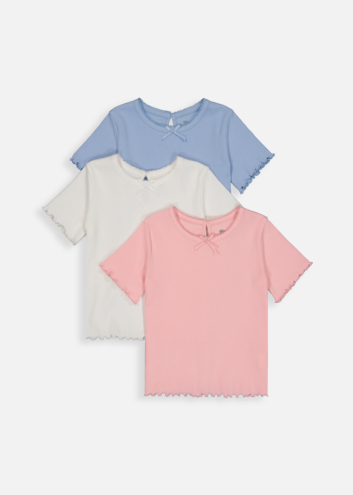 Ribbed Cotton T-shirts 3 Pack