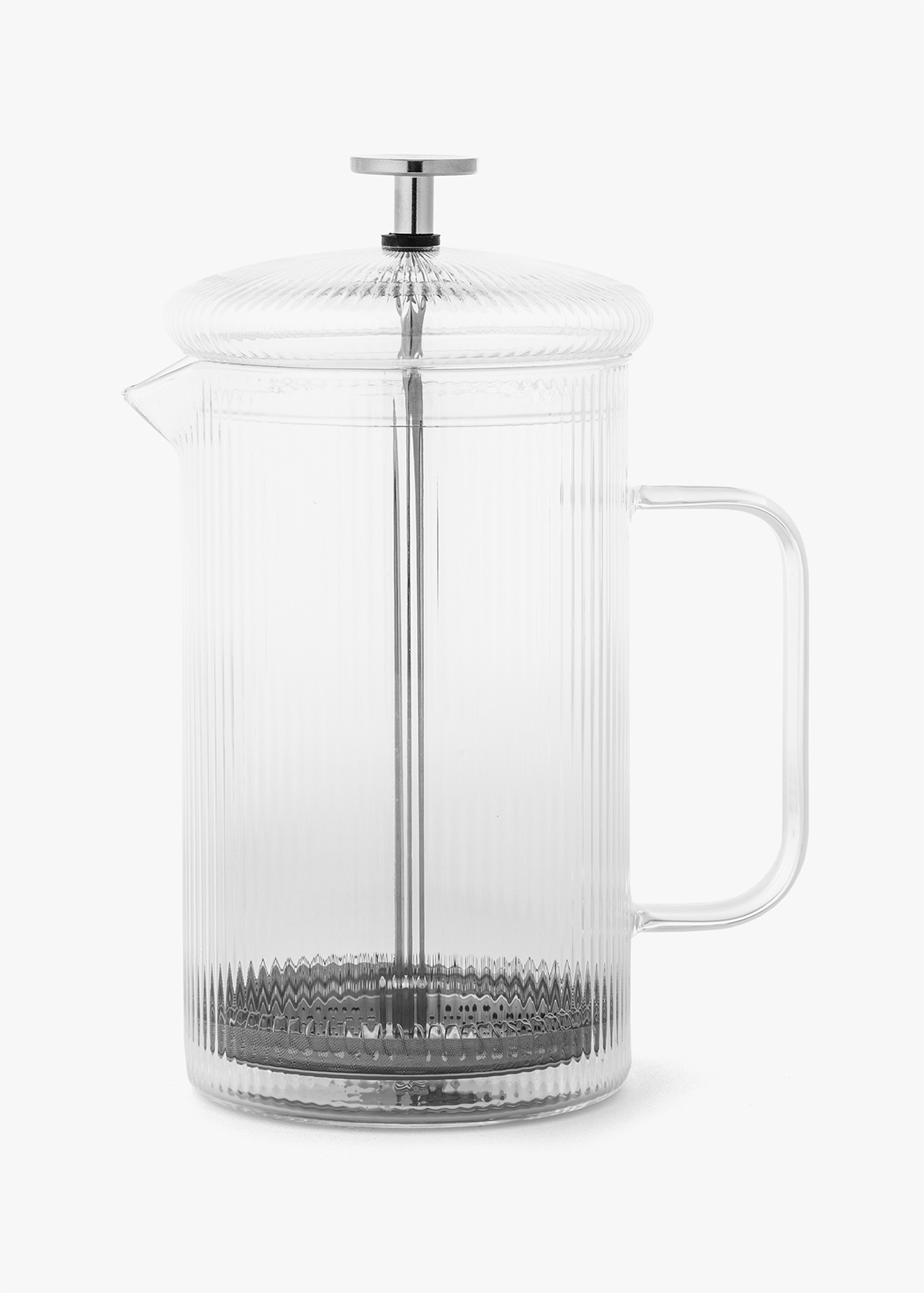 Ribbed Glass Coffee Plunger 1L | Woolworths.co.za