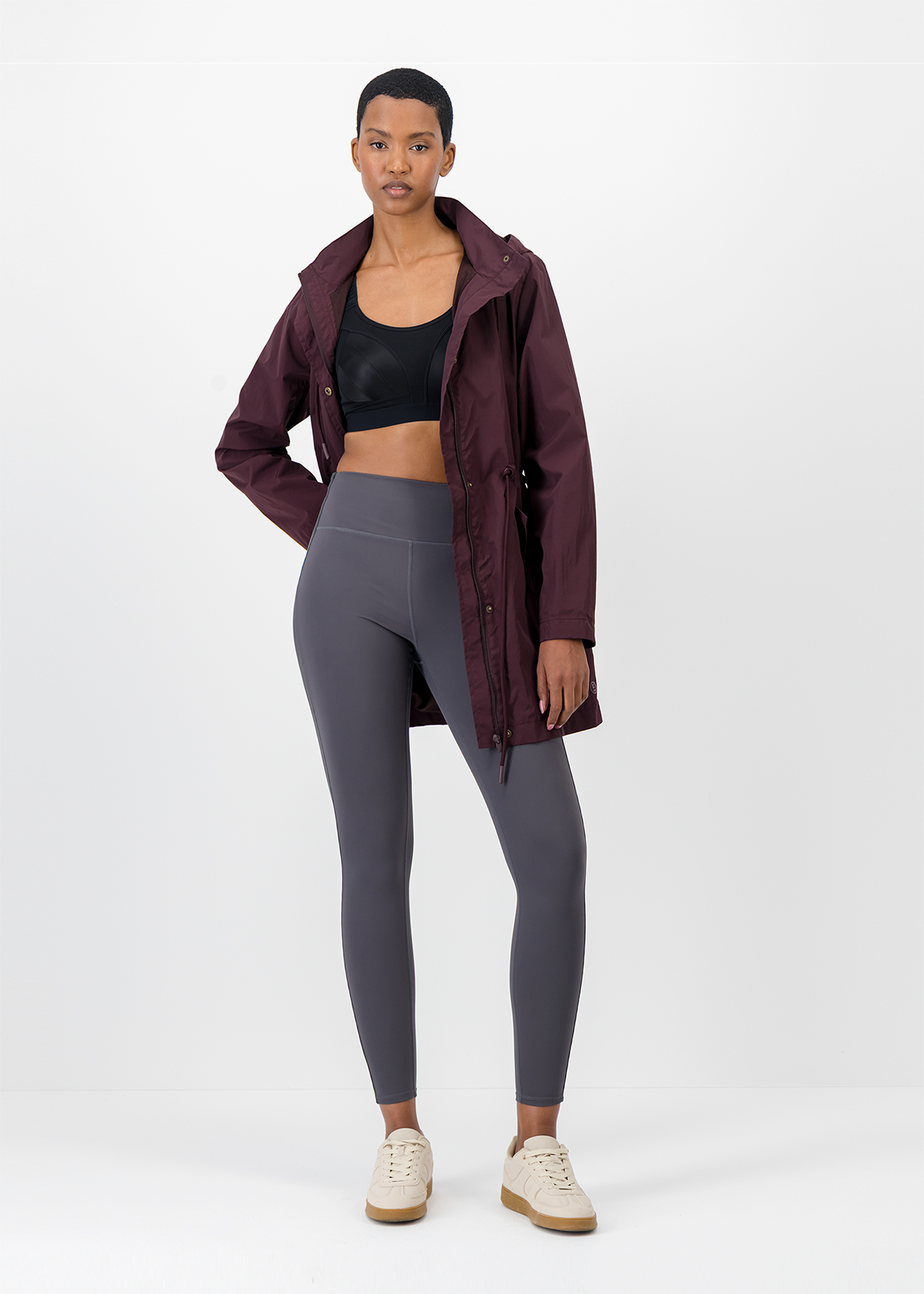 Ribbed Inset High Rise Leggings
