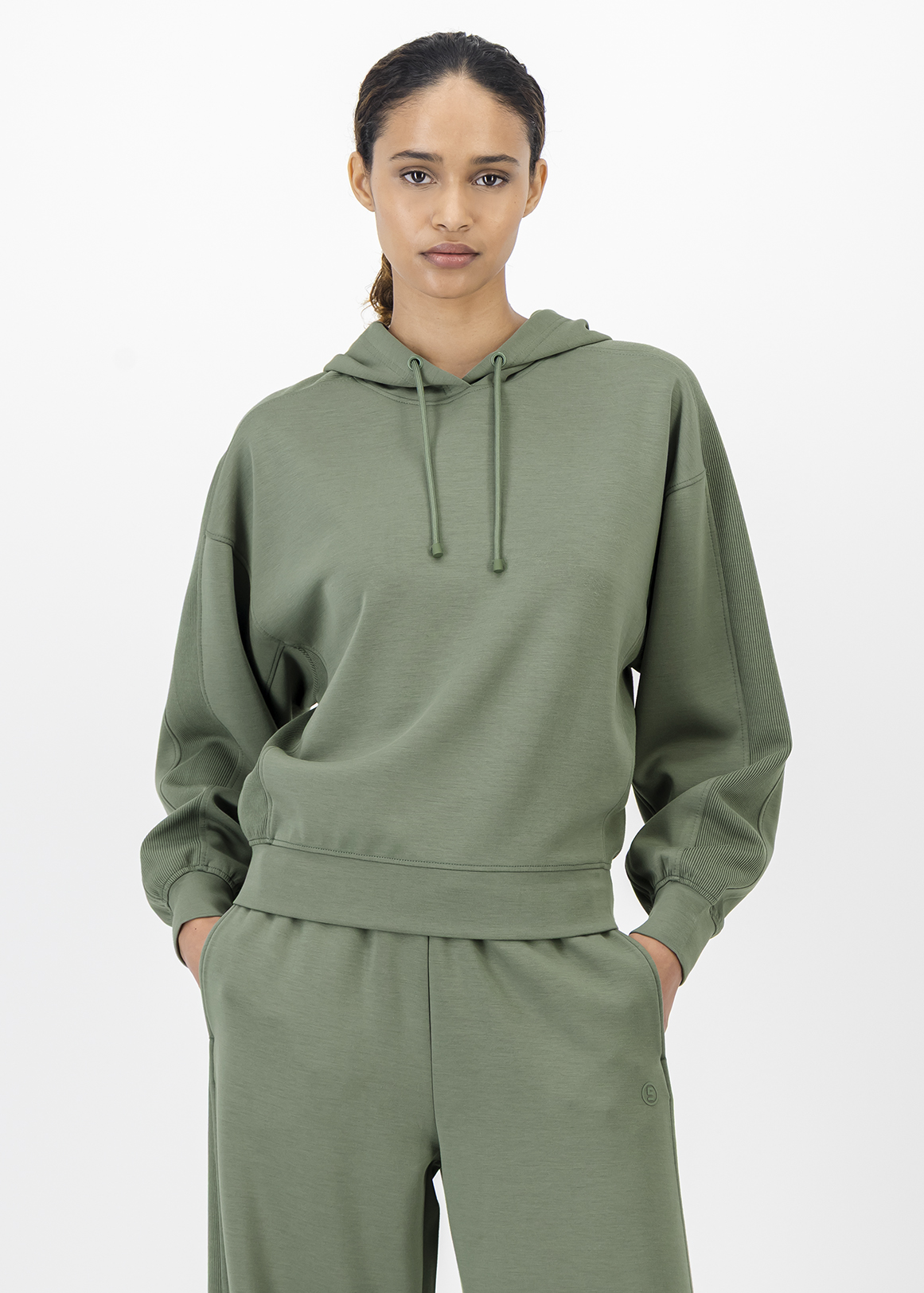 Ribbed Inset Scuba Hoodie