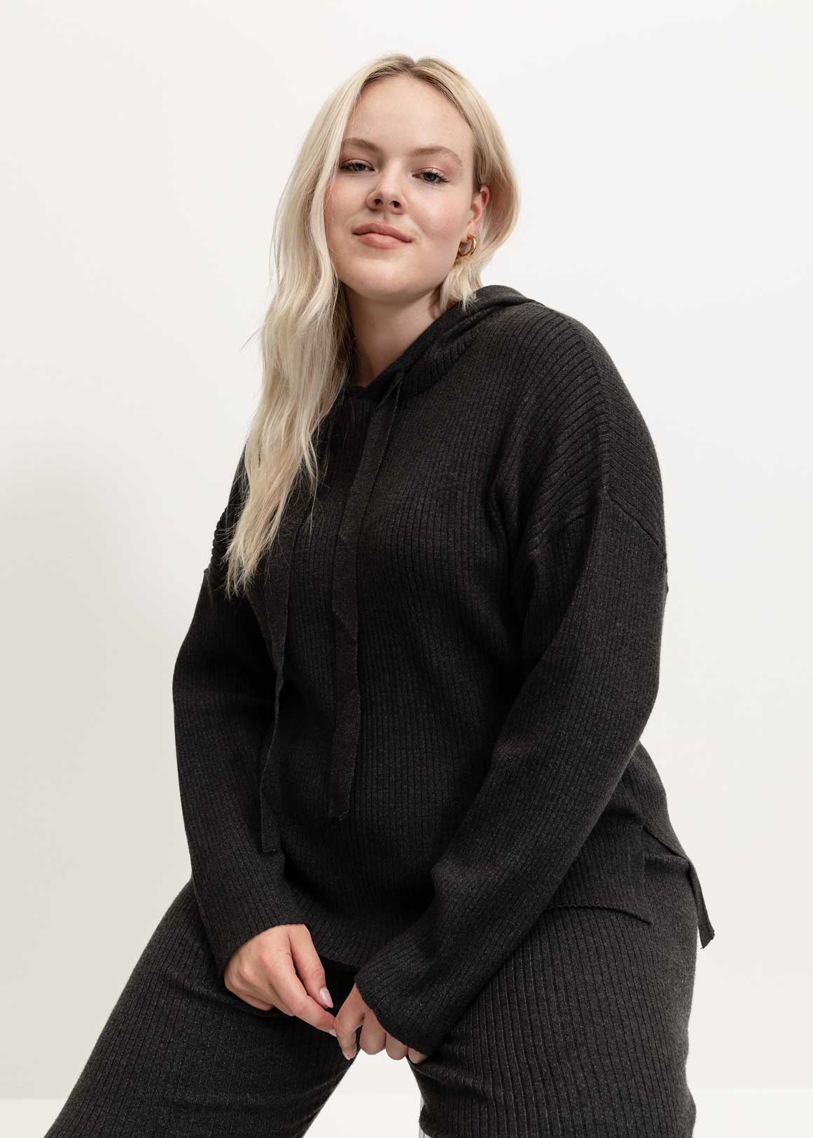 Ribbed Knit Viscose Blend Hoodie | Woolworths.co.za