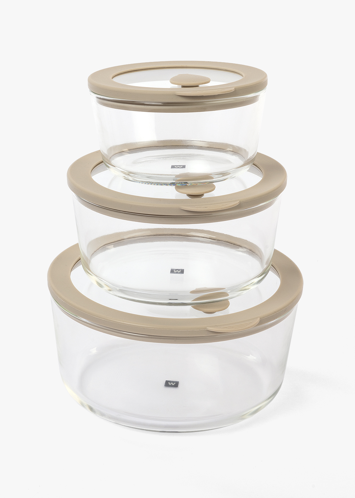 Round Borosilicate Glass Containers 3 Pack