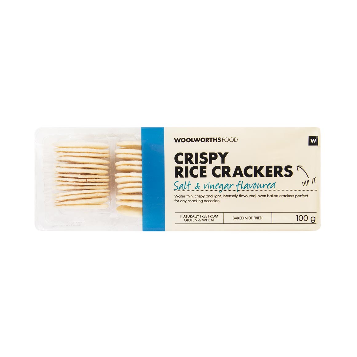 Salt and Vinegar Crispy Rice Crackers 100 g