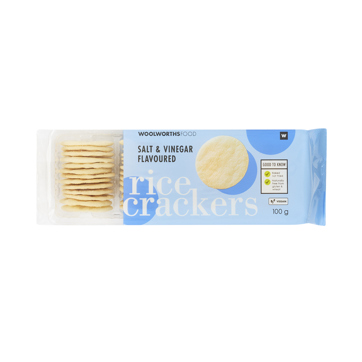 Salt and Vinegar Crispy Rice Crackers 100 g