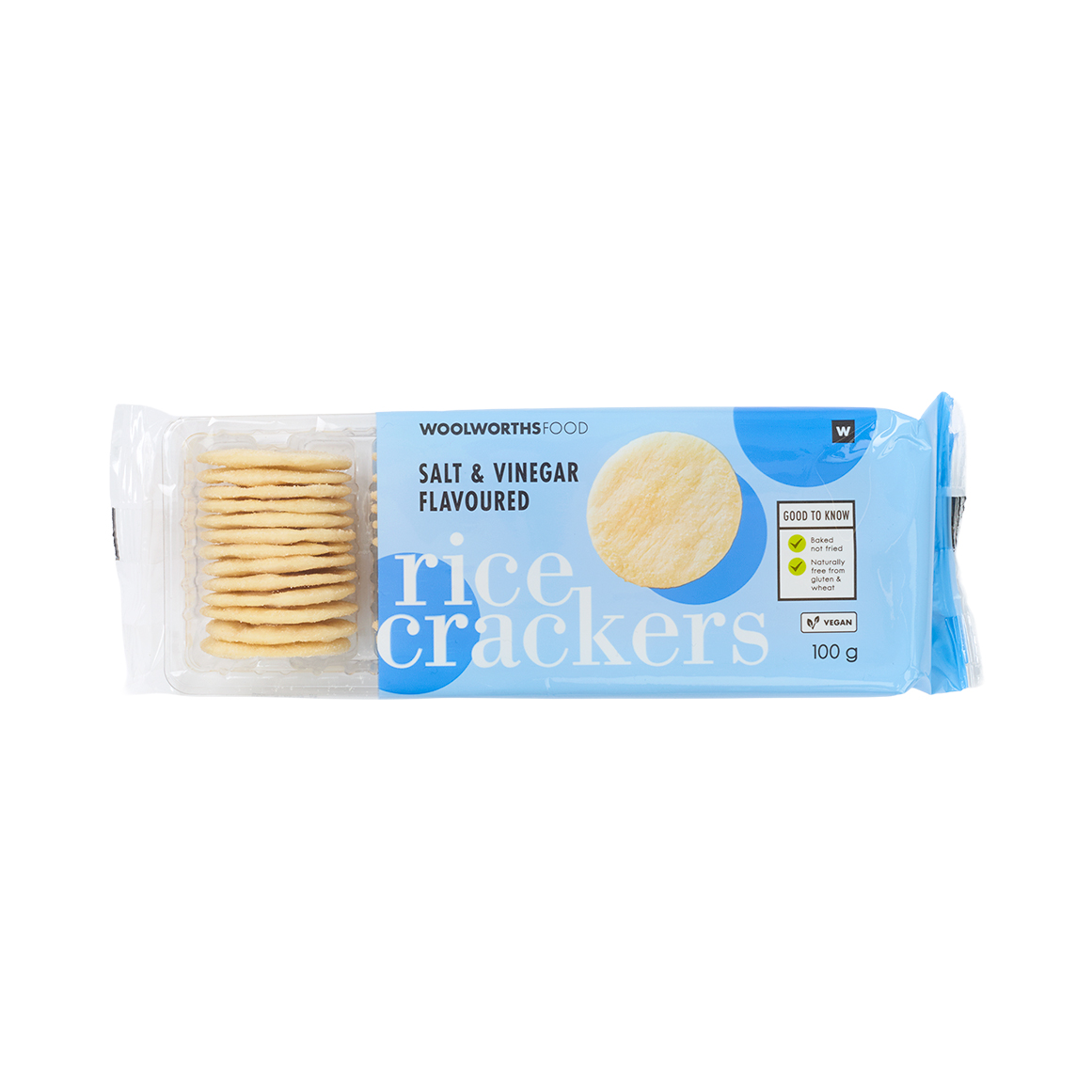 Salt and Vinegar Crispy Rice Crackers 100 g