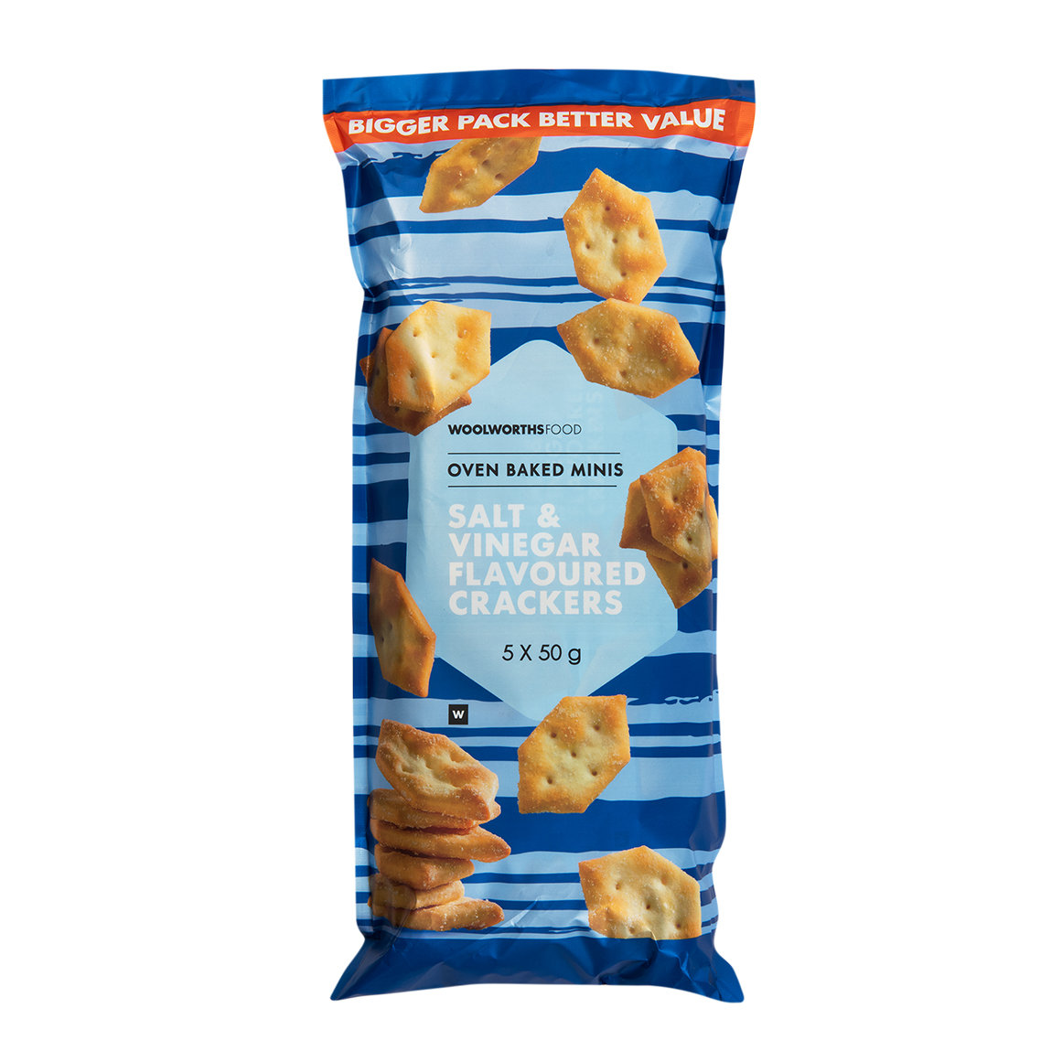 Salt and Vinegar Flavoured Mini Crackers 5 x 50 g