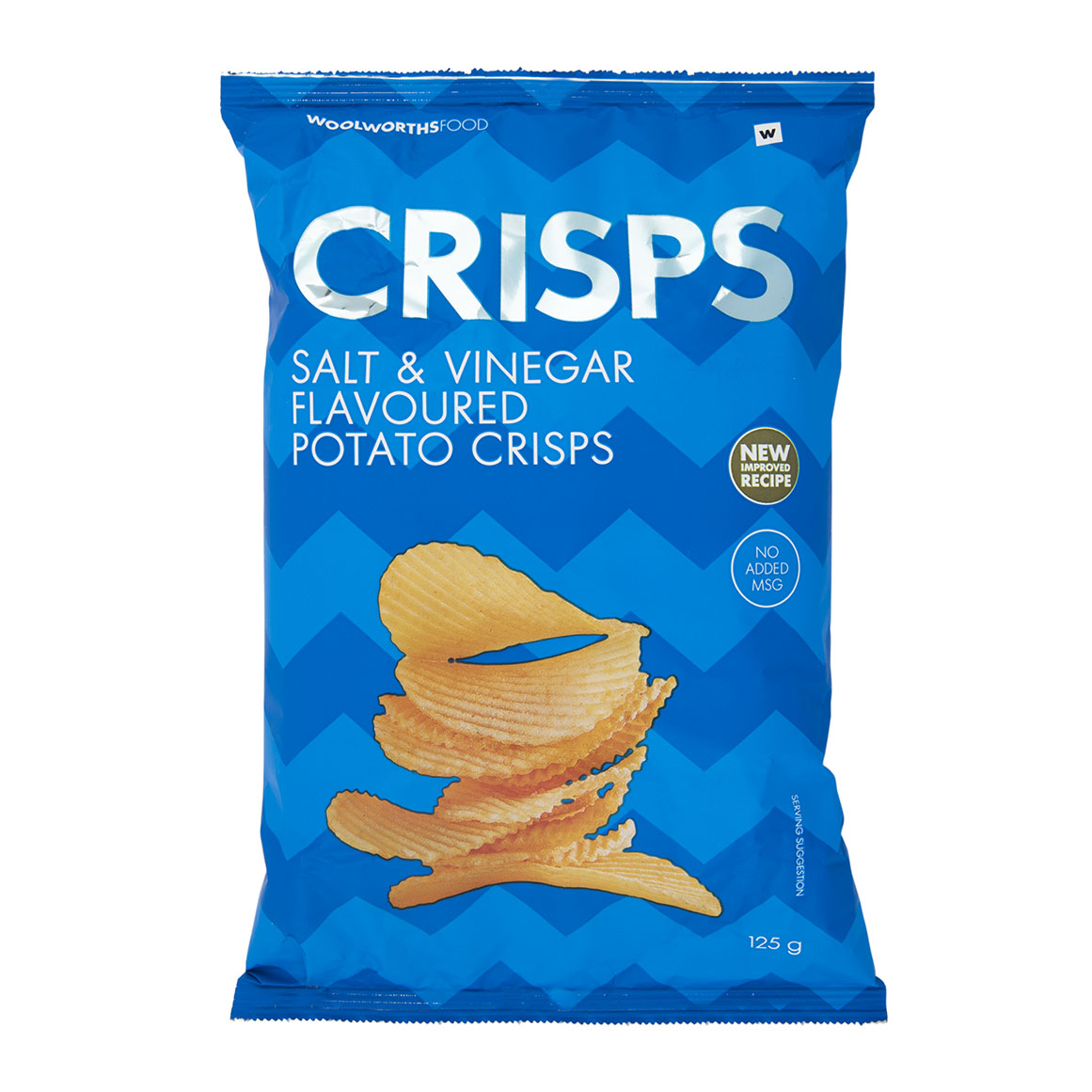 Salt and Vinegar Flavoured Potato Crisps 125 g