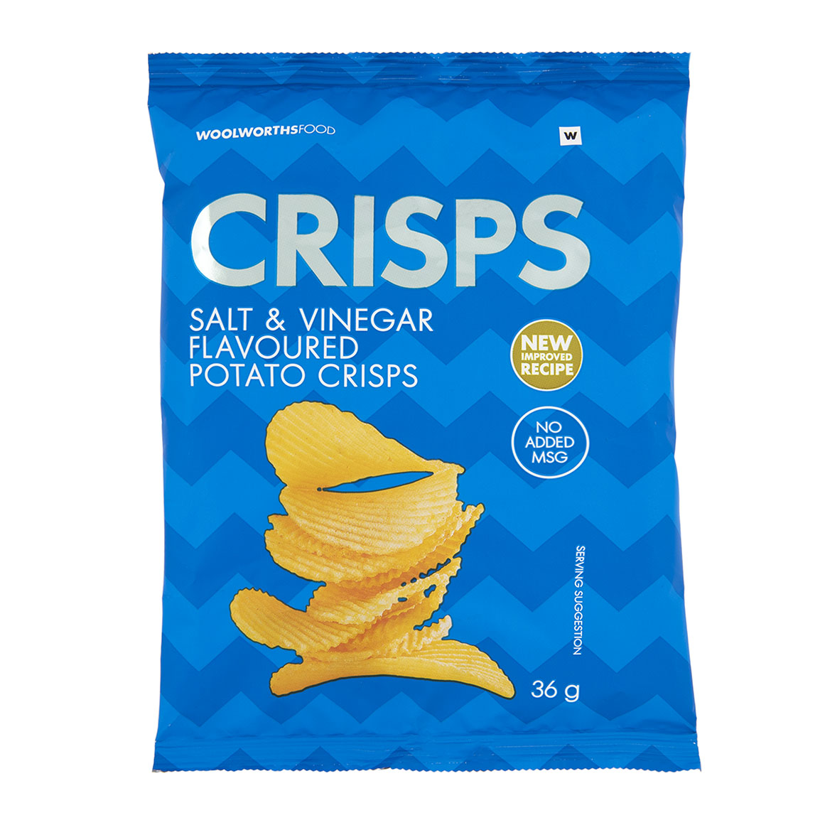Salt and Vinegar Flavoured Potato Crisps 36 g