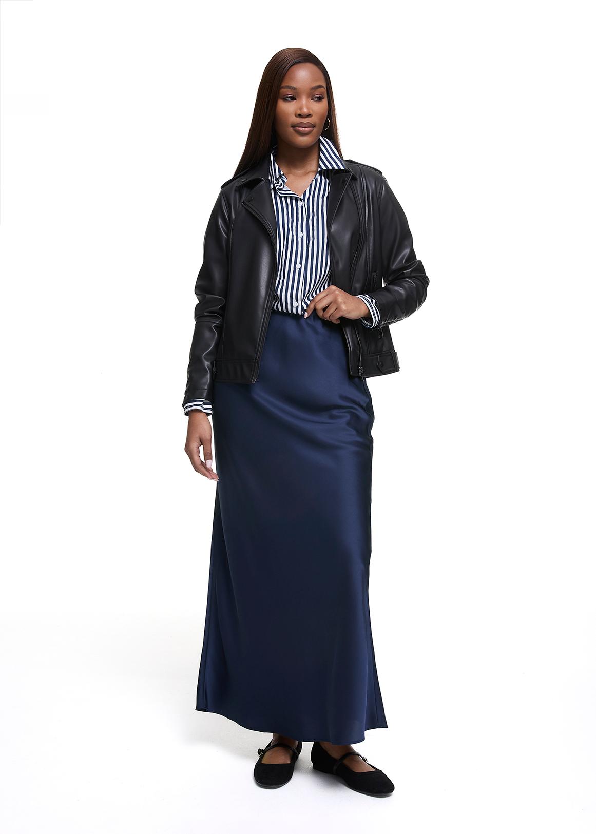 Satin Maxi Slip Skirt - Main Image
