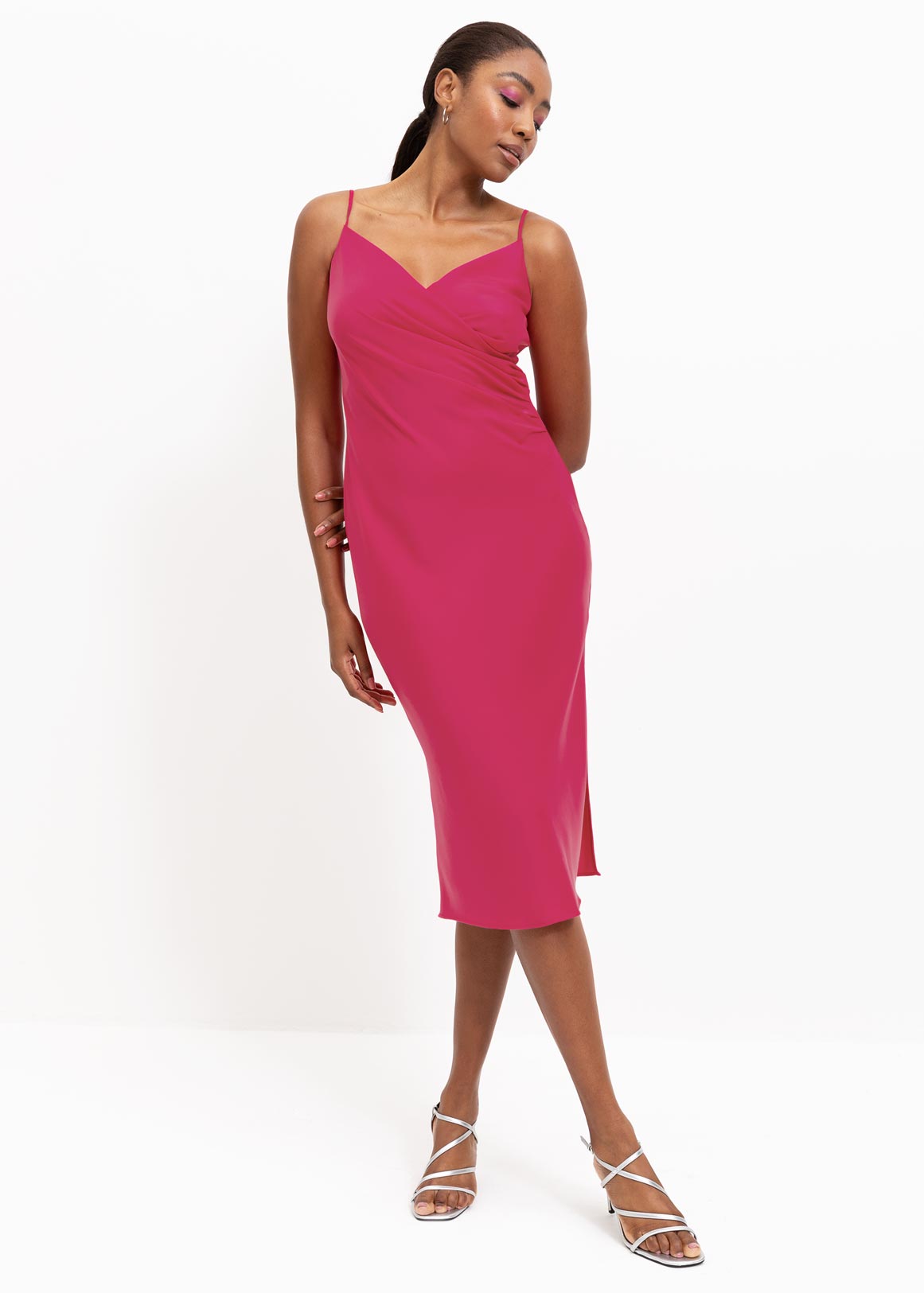 Satin Midi Slip Dress Za 