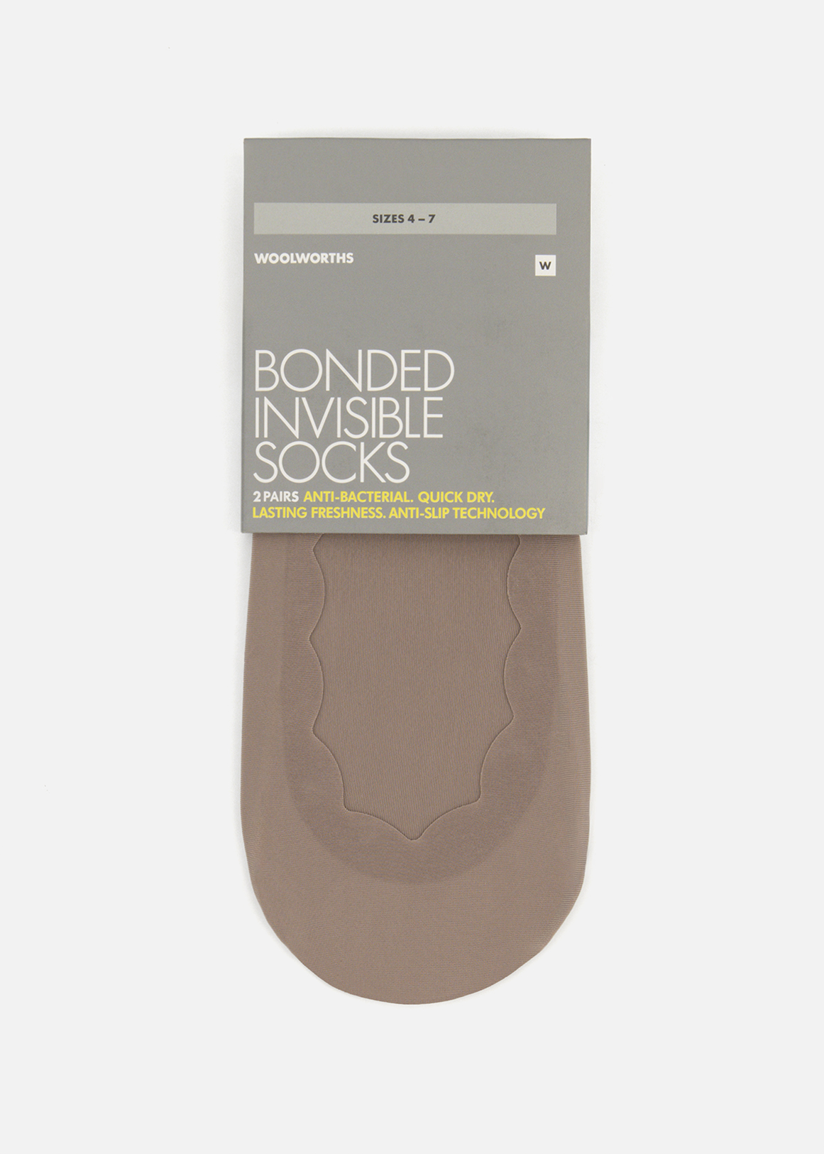 Scalloped Bonded Invisible Socks 2 Pack
