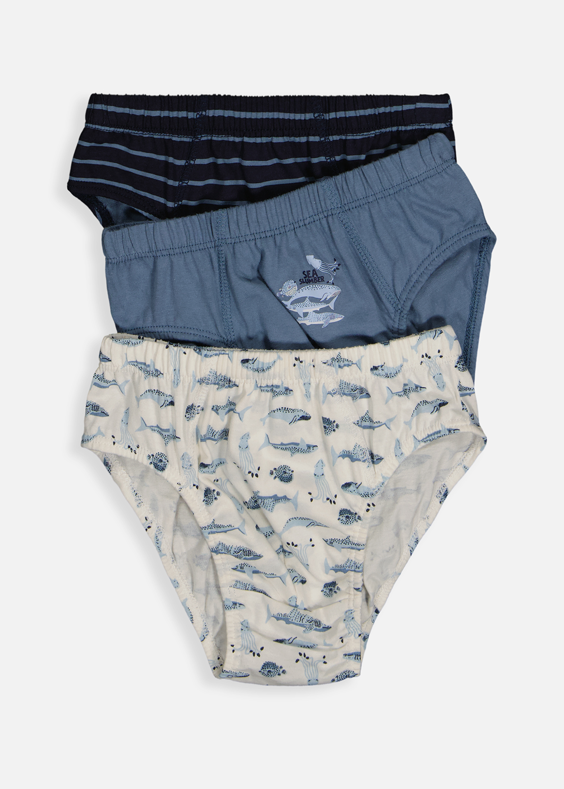 Sea Creatures Cotton Briefs 3 Pack