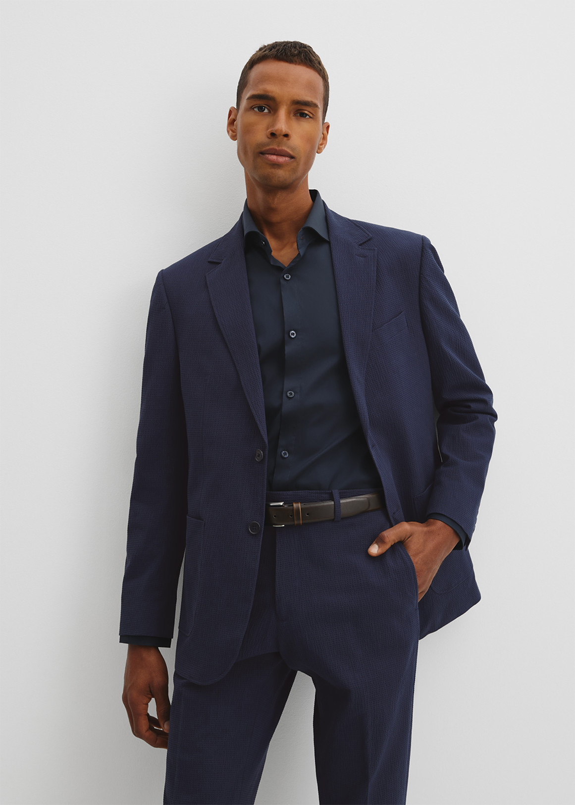 Seersucker Single Breasted Jacket