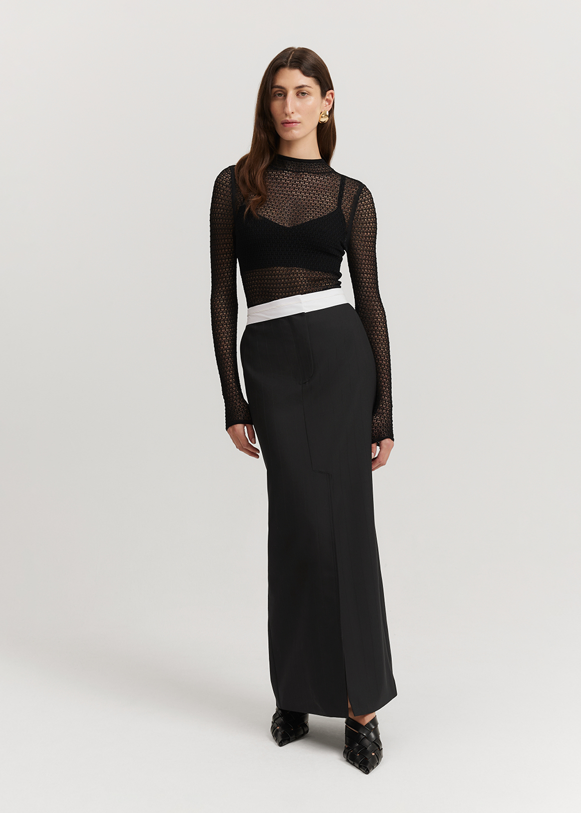 Self Stripe Column Skirt | Woolworths.co.za