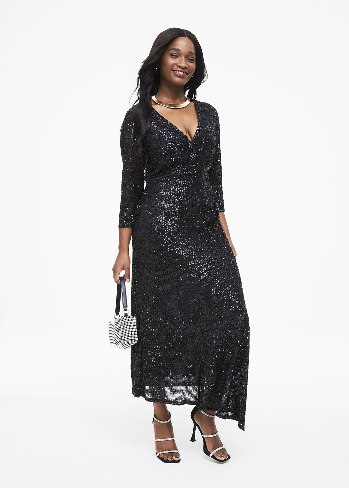 Sequin Wrap Knit Maxi Dress | Woolworths.co.za